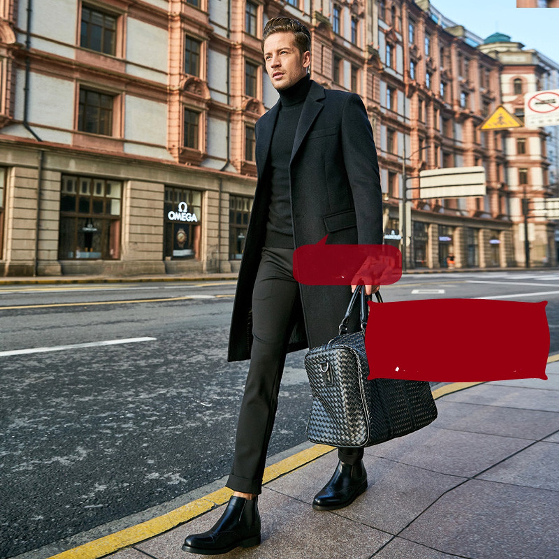 Autumn And Winter Woolen Coat Men's Wool Mid-Length Trench Coat Over The Knee - enhanced image 5