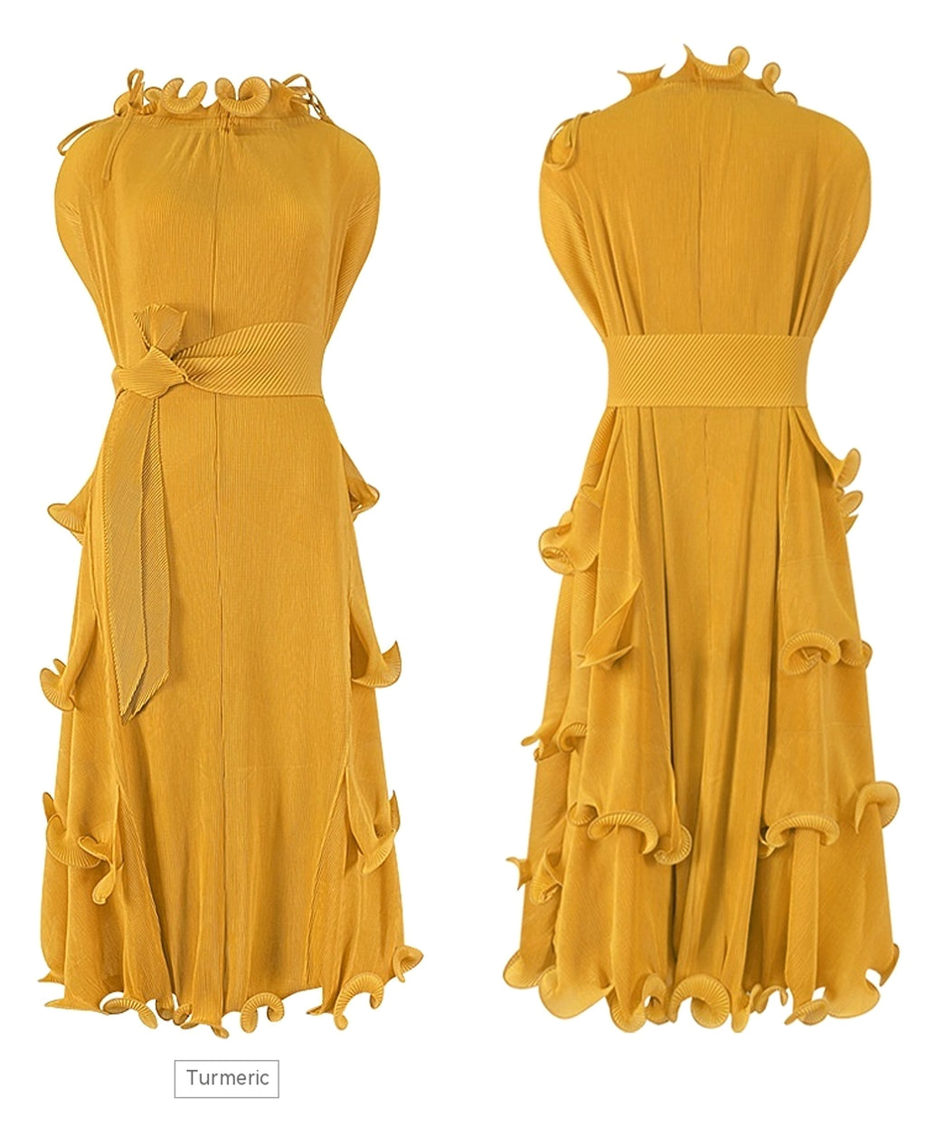 A1. Autumn Short Sleeve Pleated Design Affordable Luxury Fashion Female Dress - enhanced image 5
