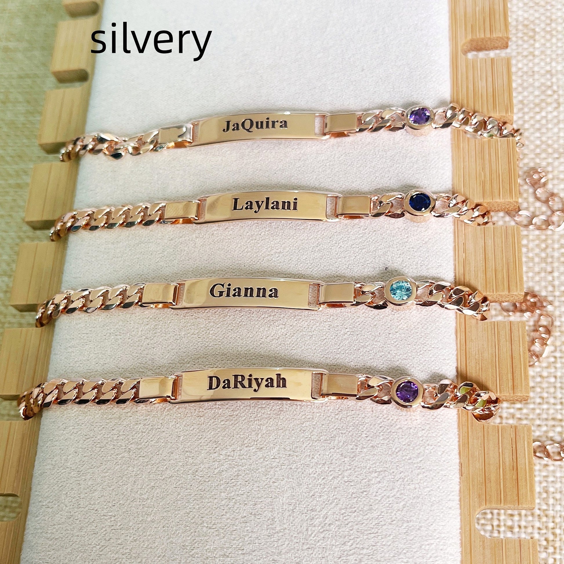 Baby Birthstone Bracelet Stainless Steel Gold Plated - enhanced image 5