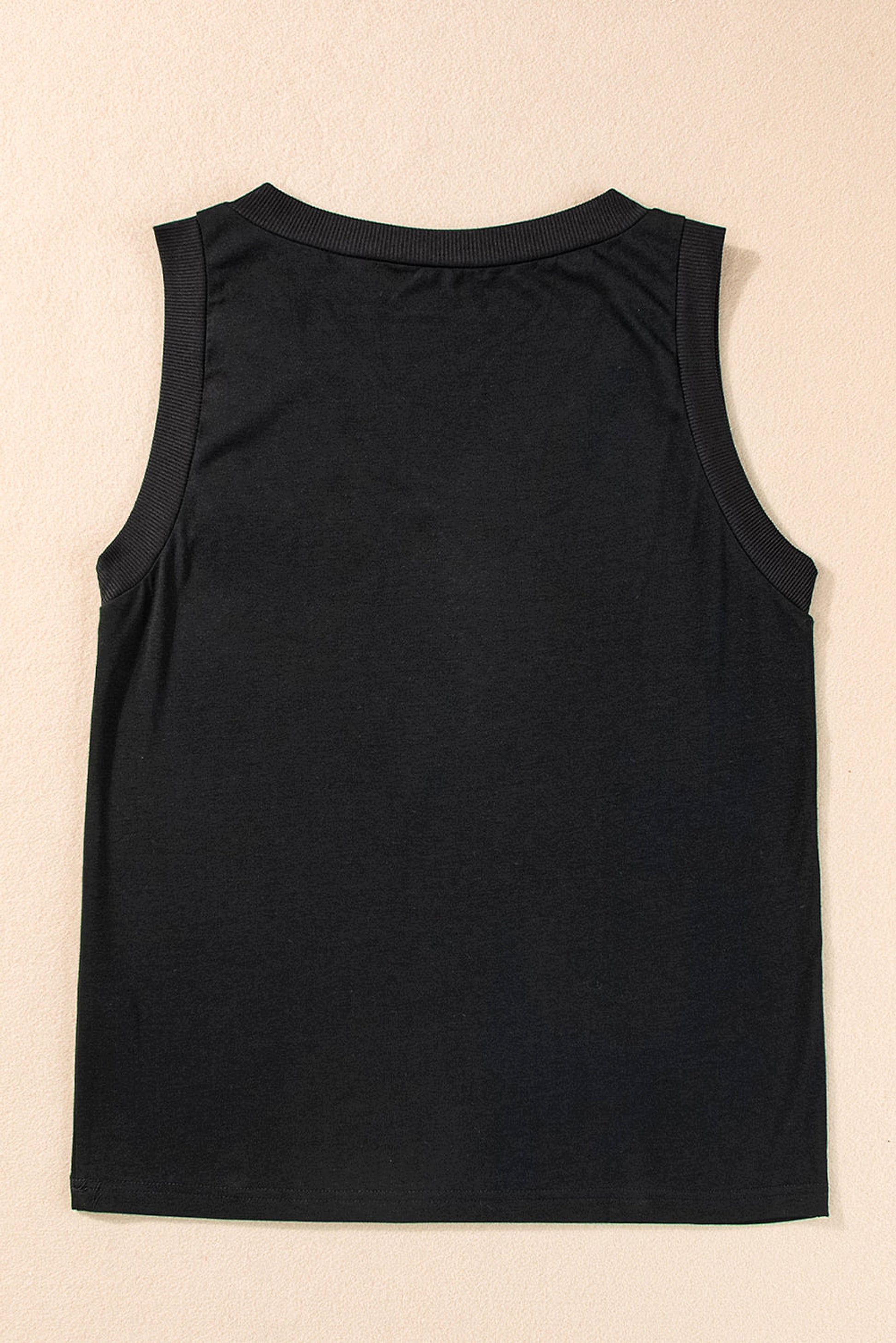 Black Cowgirl Floral Boots Printed Tank Top - enhanced image 5