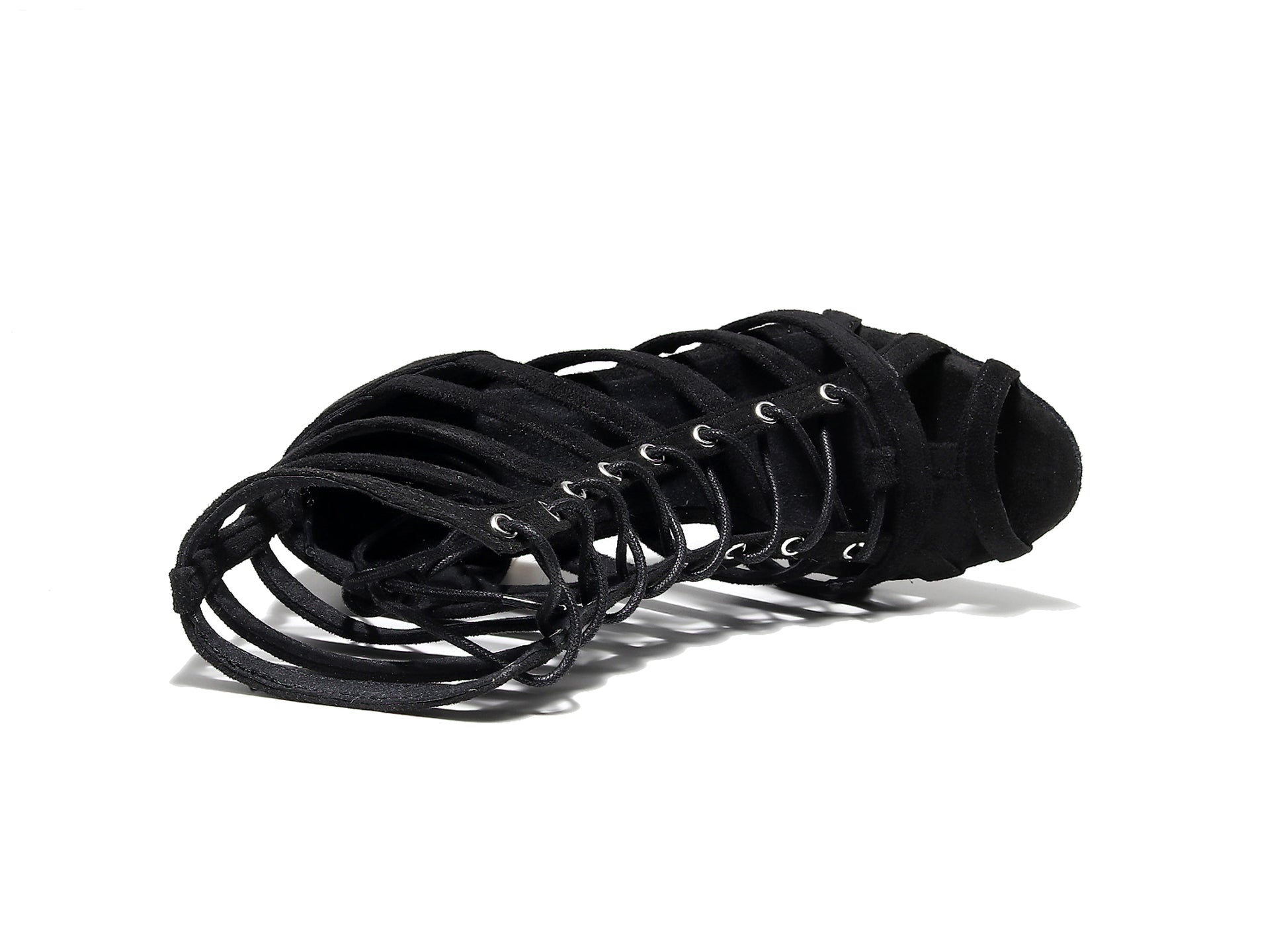 Black Modern High Heel Latin Dance Shoe - enhanced image 5