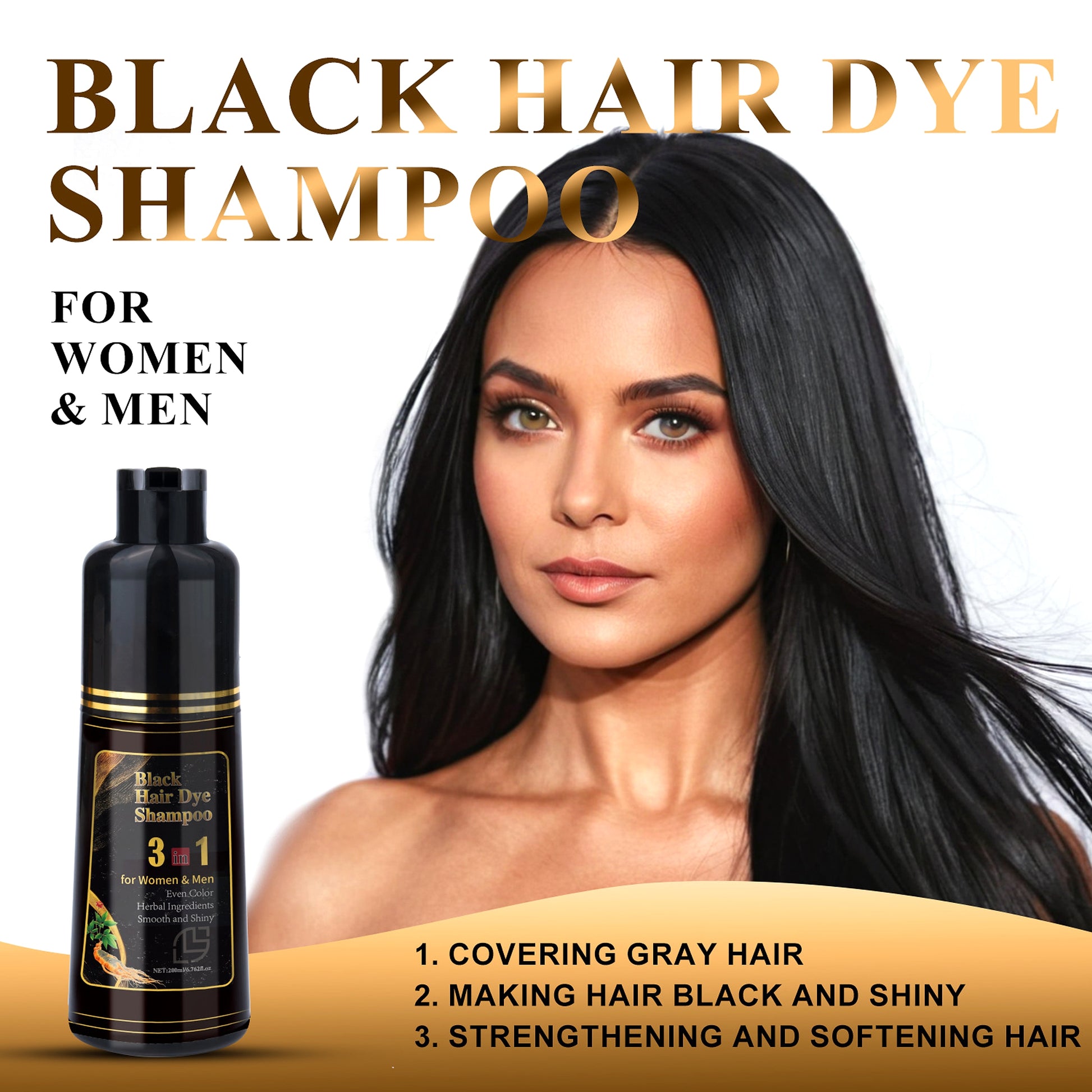 Black Ran Hair Shampoo 3-in-1 – Cleanses, Nourishes & Refreshes Color (200ml) - enhanced image 5