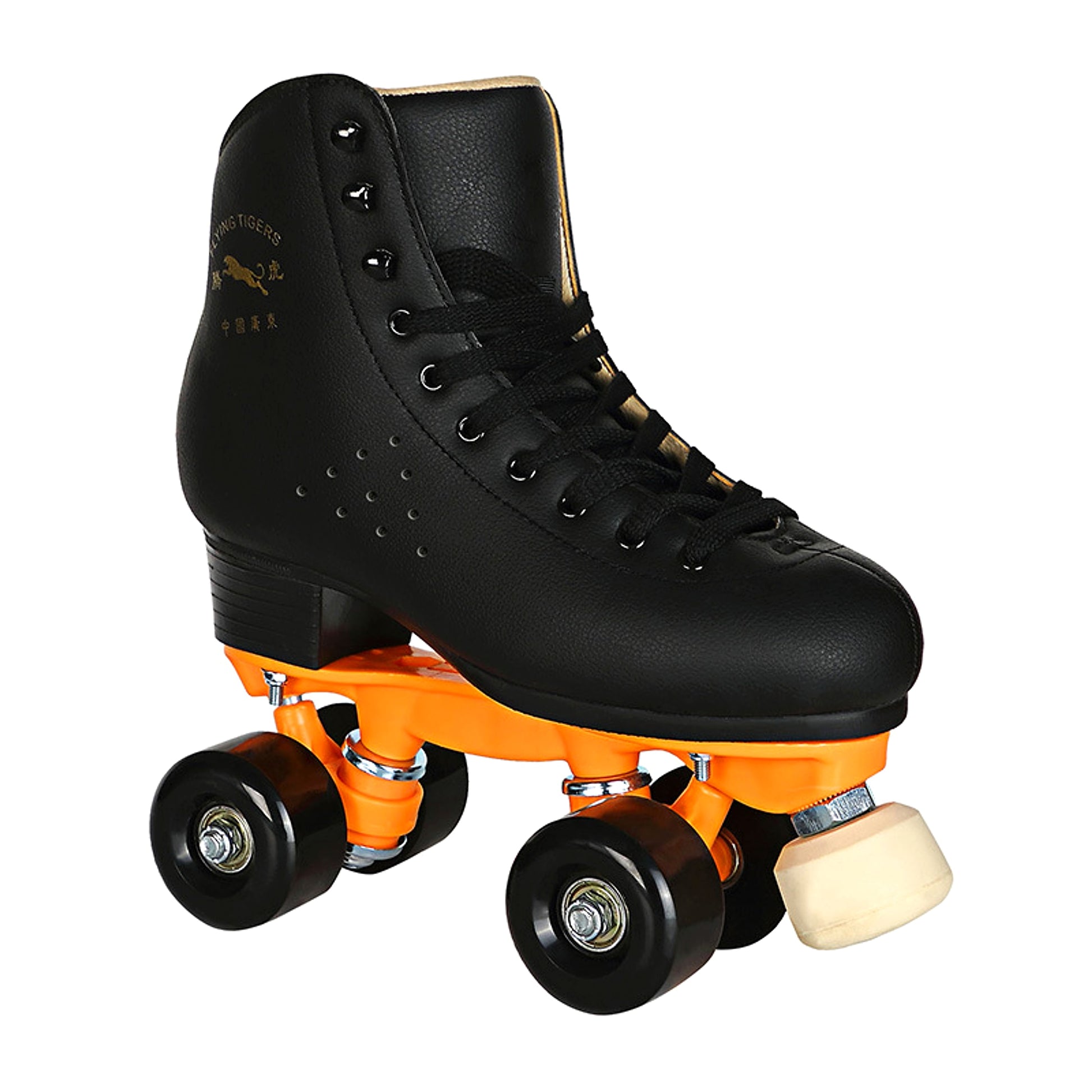 Black Roller Skates Four-wheel With Adjustable Brake PU Wheels - enhanced image 5