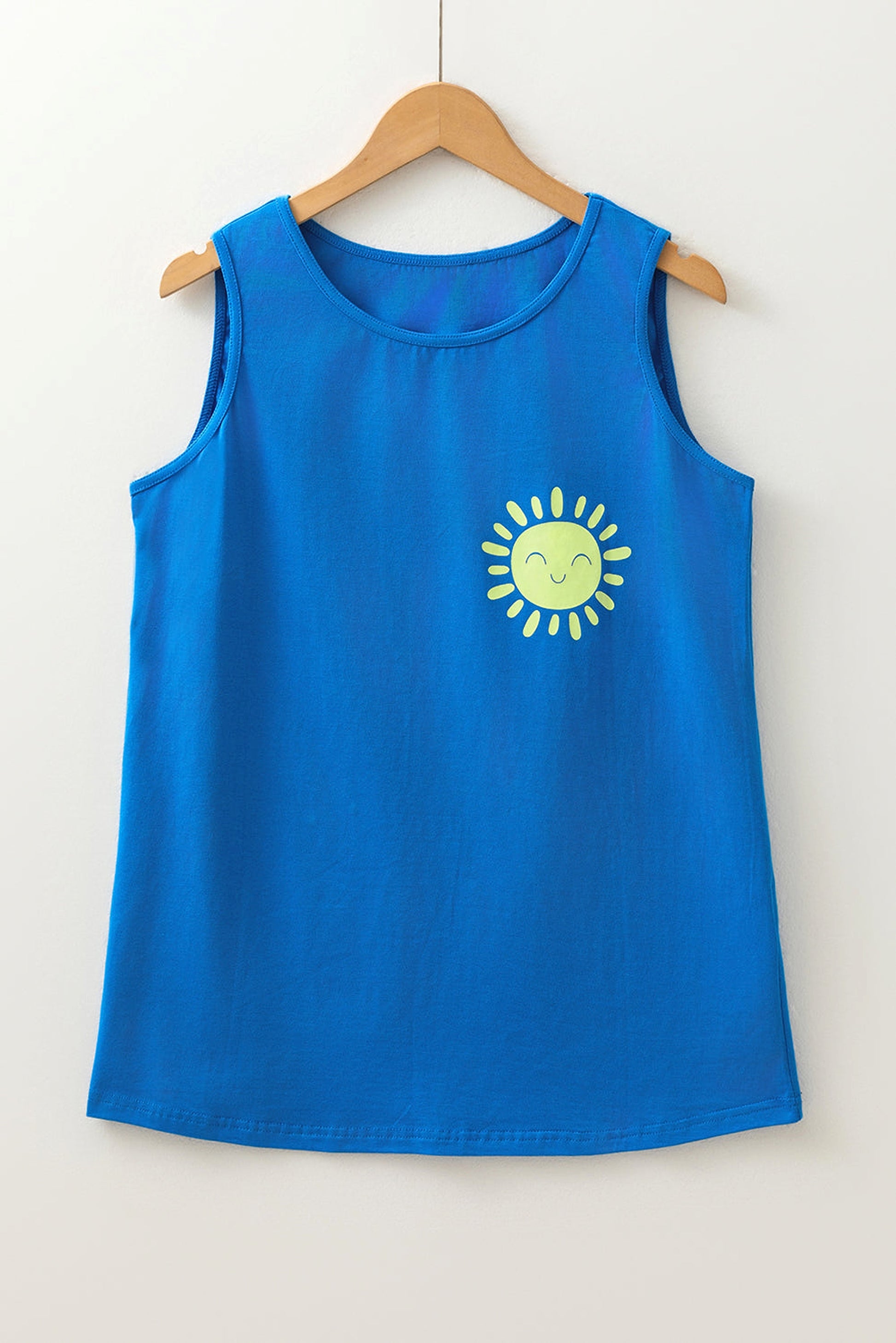 Blue Sun Graphic Casual Tank Top - enhanced image 5