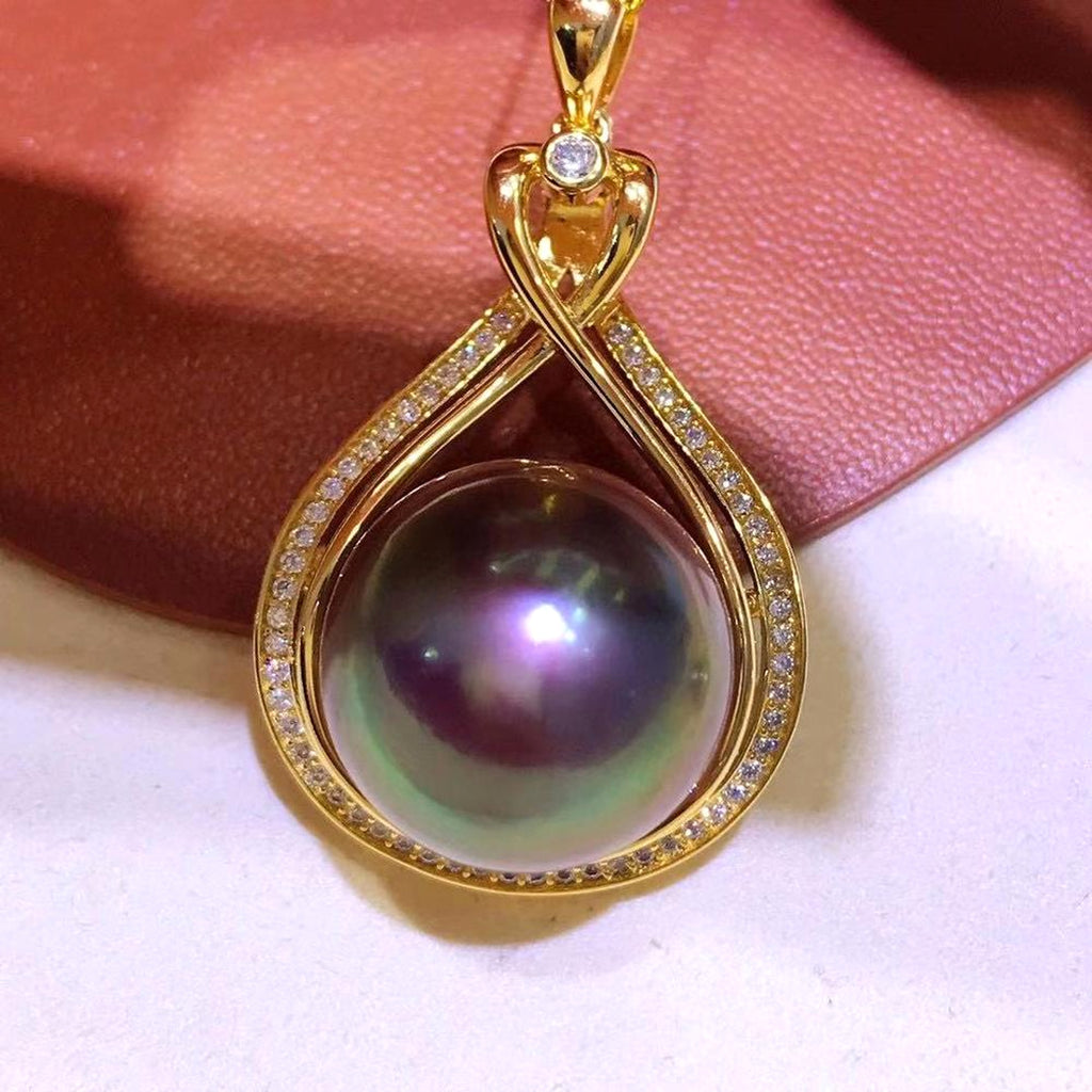Bright Purple Edison Freshwater Pearl Pendant - enhanced image 5