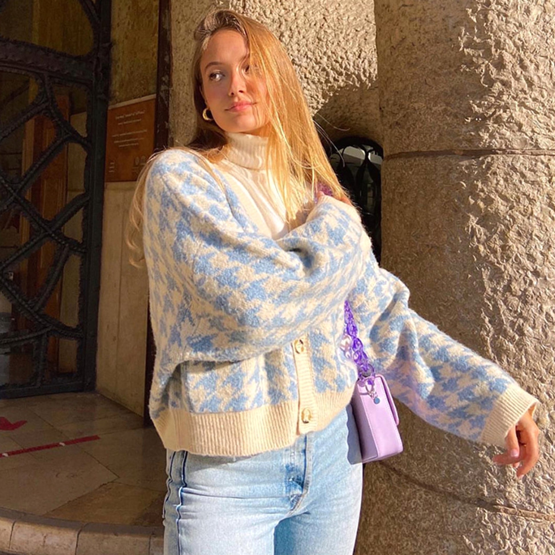 Cardigan V-neck Knitted Sweater Women Casual Top - enhanced image 5
