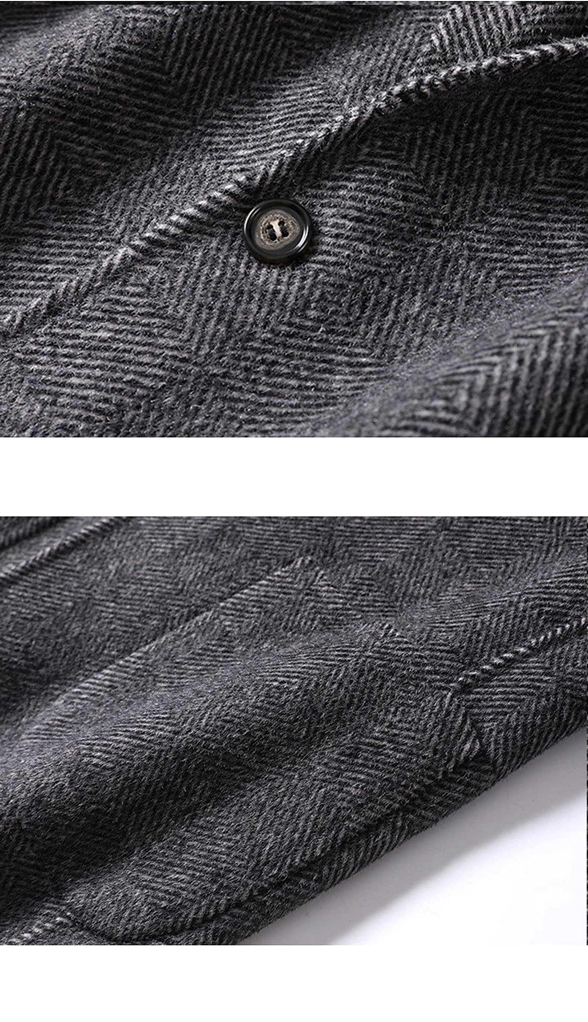 Cashmere Wool Trench Coat Winter Plaid Long Casual Coat Jacke Men - enhanced image 5