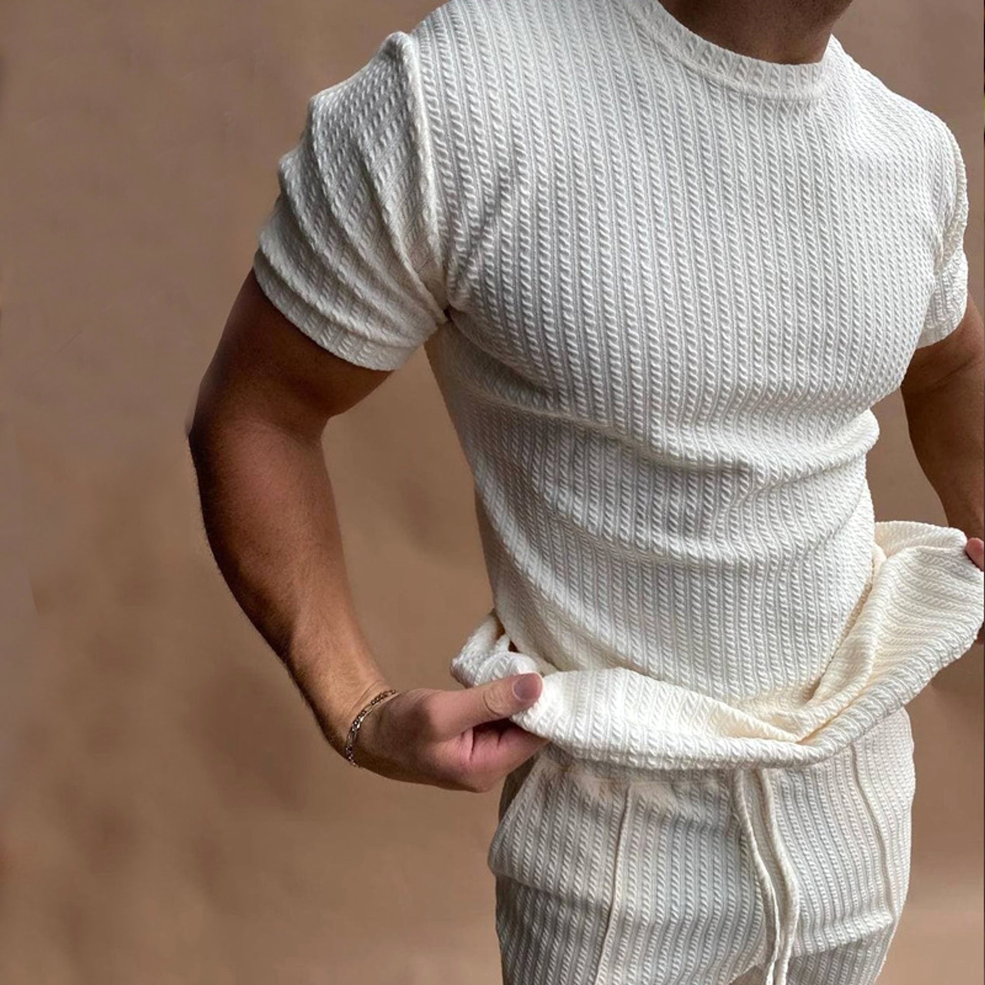 A1. Casual Solid Color Sports Suit (Tracksuit) - enhanced image 5