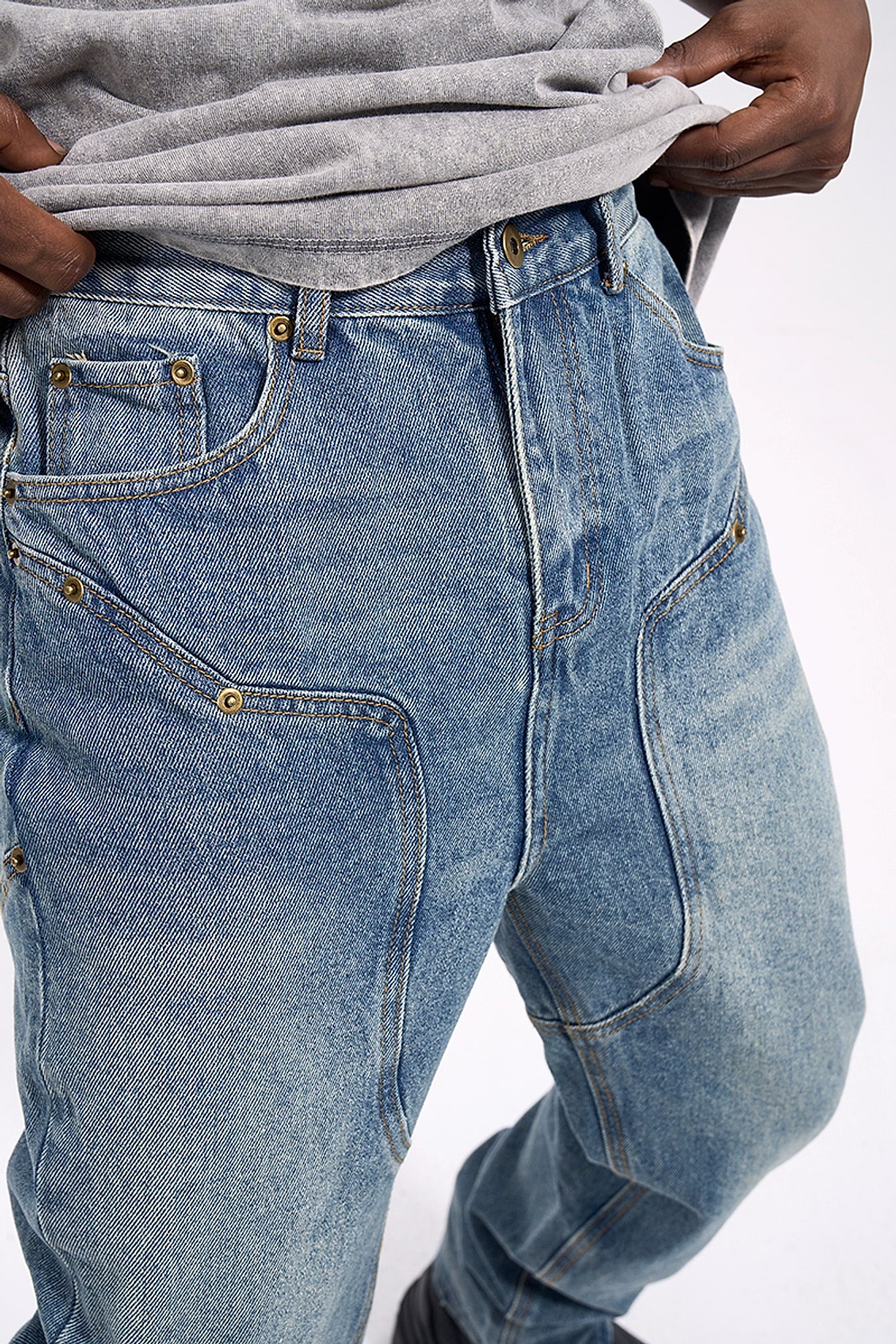 Casual Western Vintage Jeans Men - enhanced image 5
