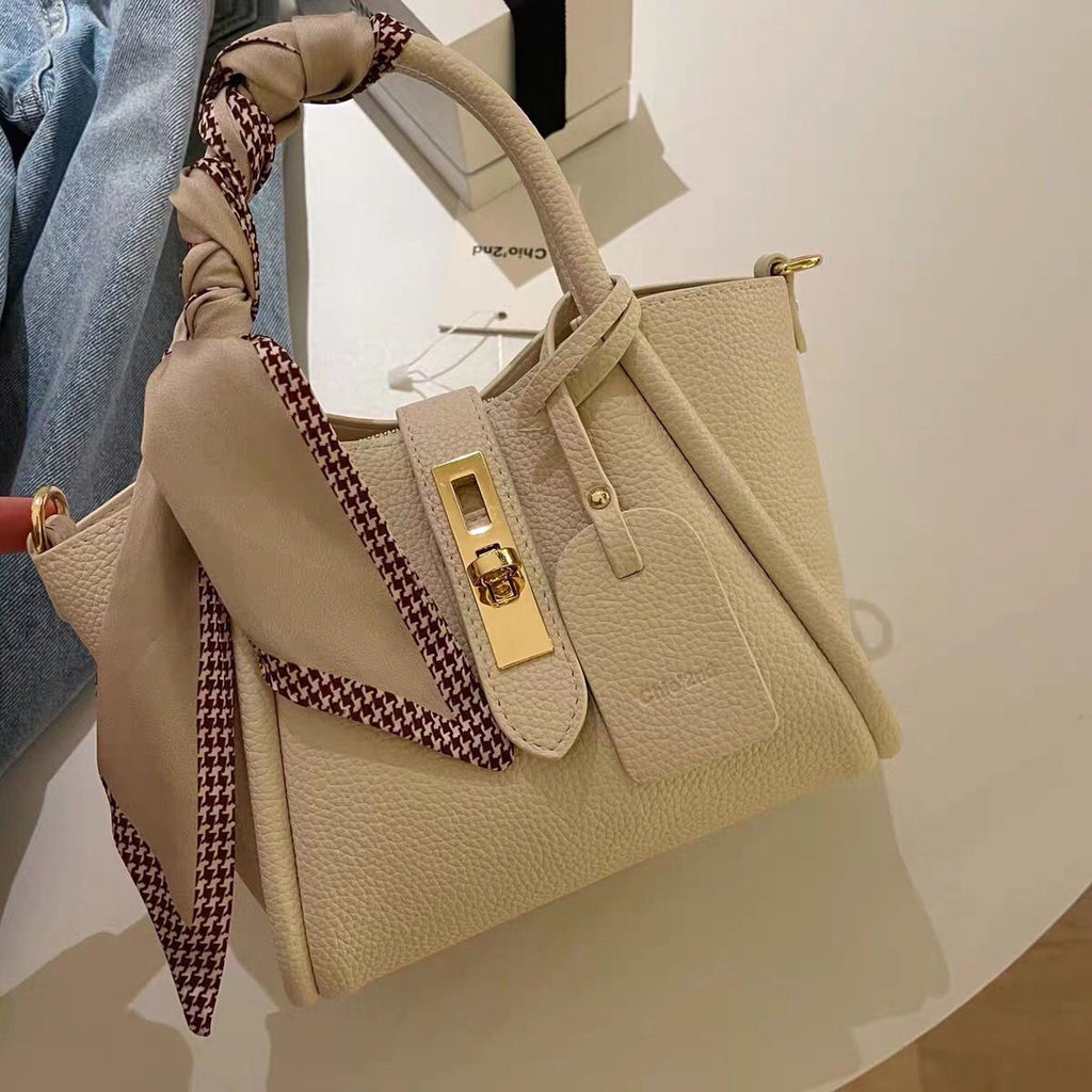 CityEdit™ – Litchi Luxe Tote with Scarf Handle - enhanced image 5