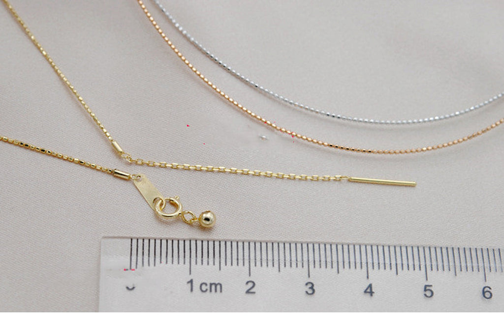Collar Adjustment Chain 18K Gold Necklace Sleeve Chain Empty Holder DIY Accessories - enhanced image 5