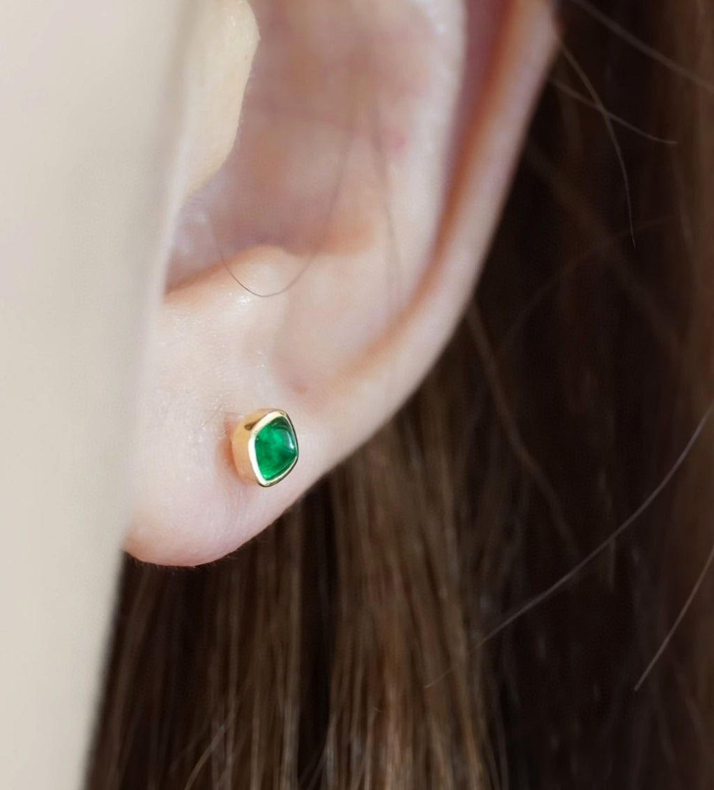 Colored Gems Four-claw Earrings For Women - enhanced image 5