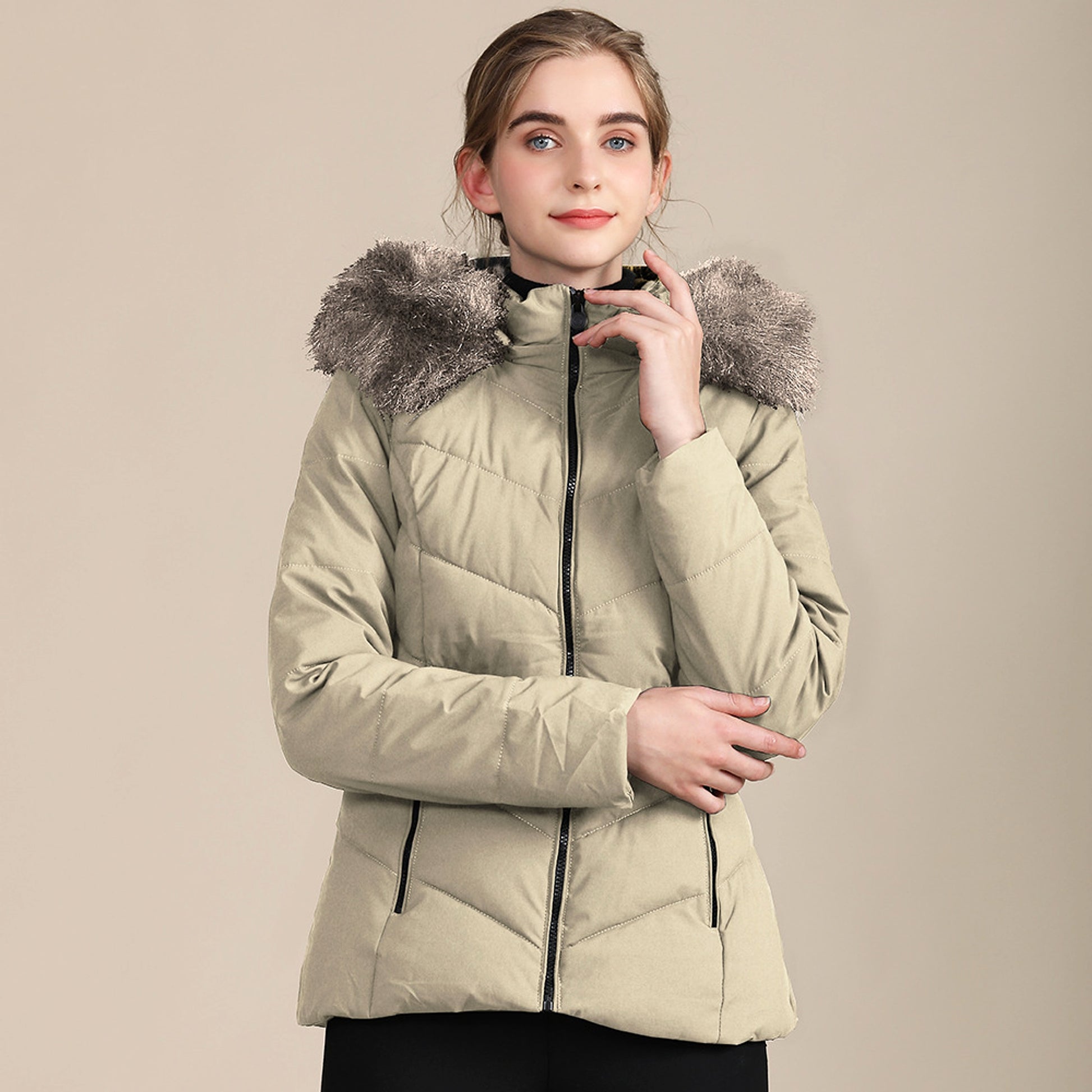 Cotton-padded Jacket With Standing Collar For Women - enhanced image 5