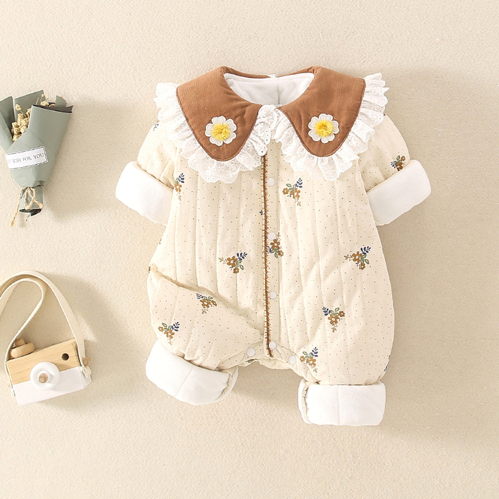 DaisyWarm™ – Winter Floral Jumpsuit for Baby Girls - enhanced image 5