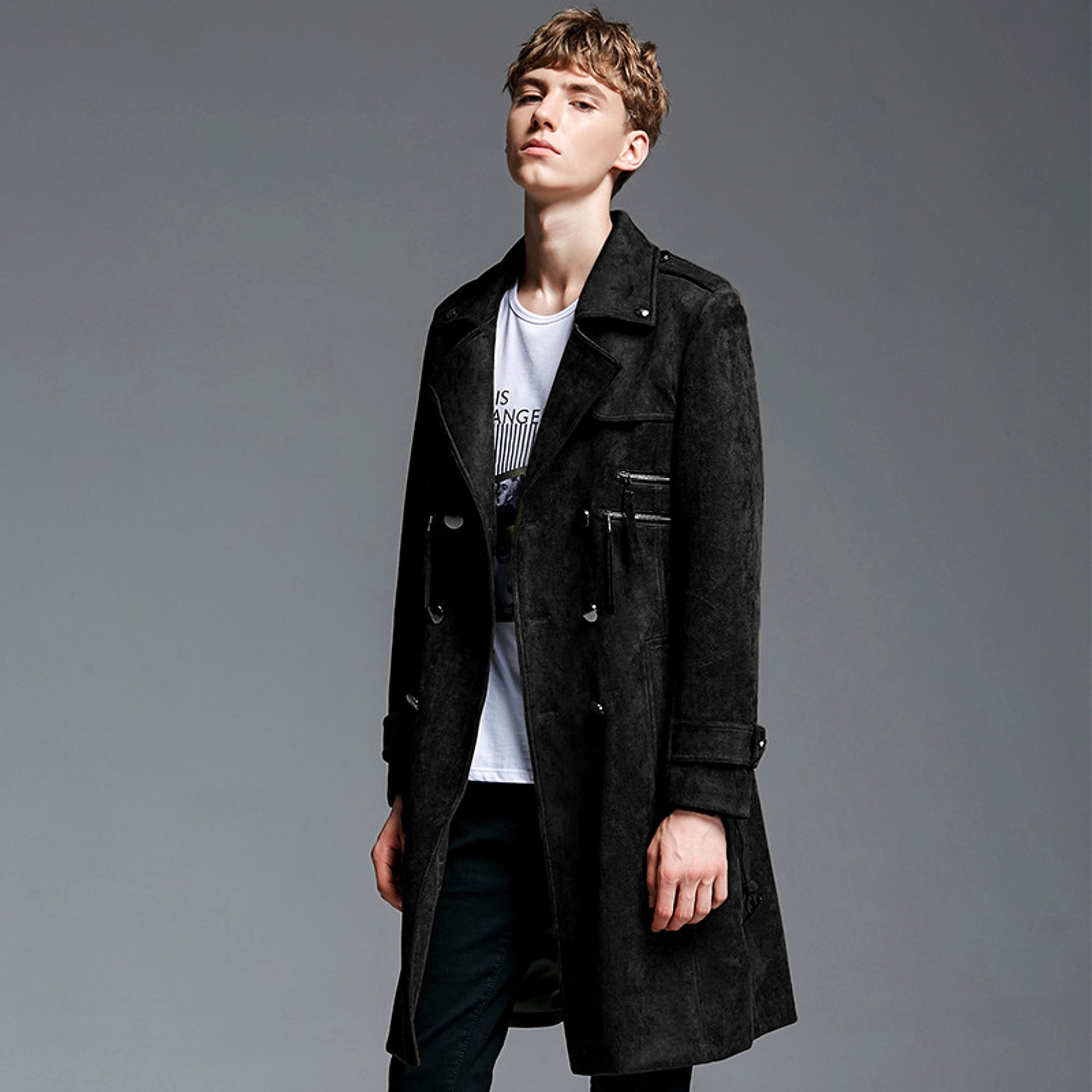NordWool™ – Double-Breasted Suede Trench Coat - enhanced image 5