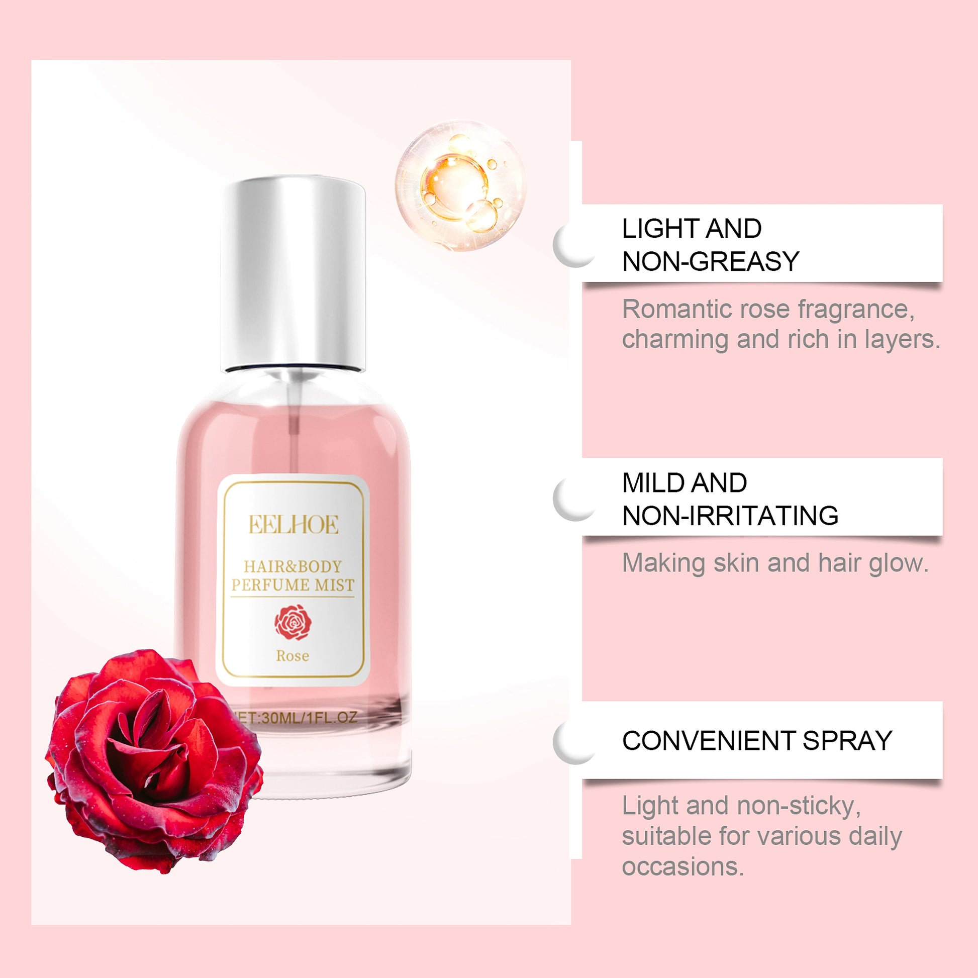 EELHOE Rose Body Hair Eau De Parfum Women - enhanced image 5