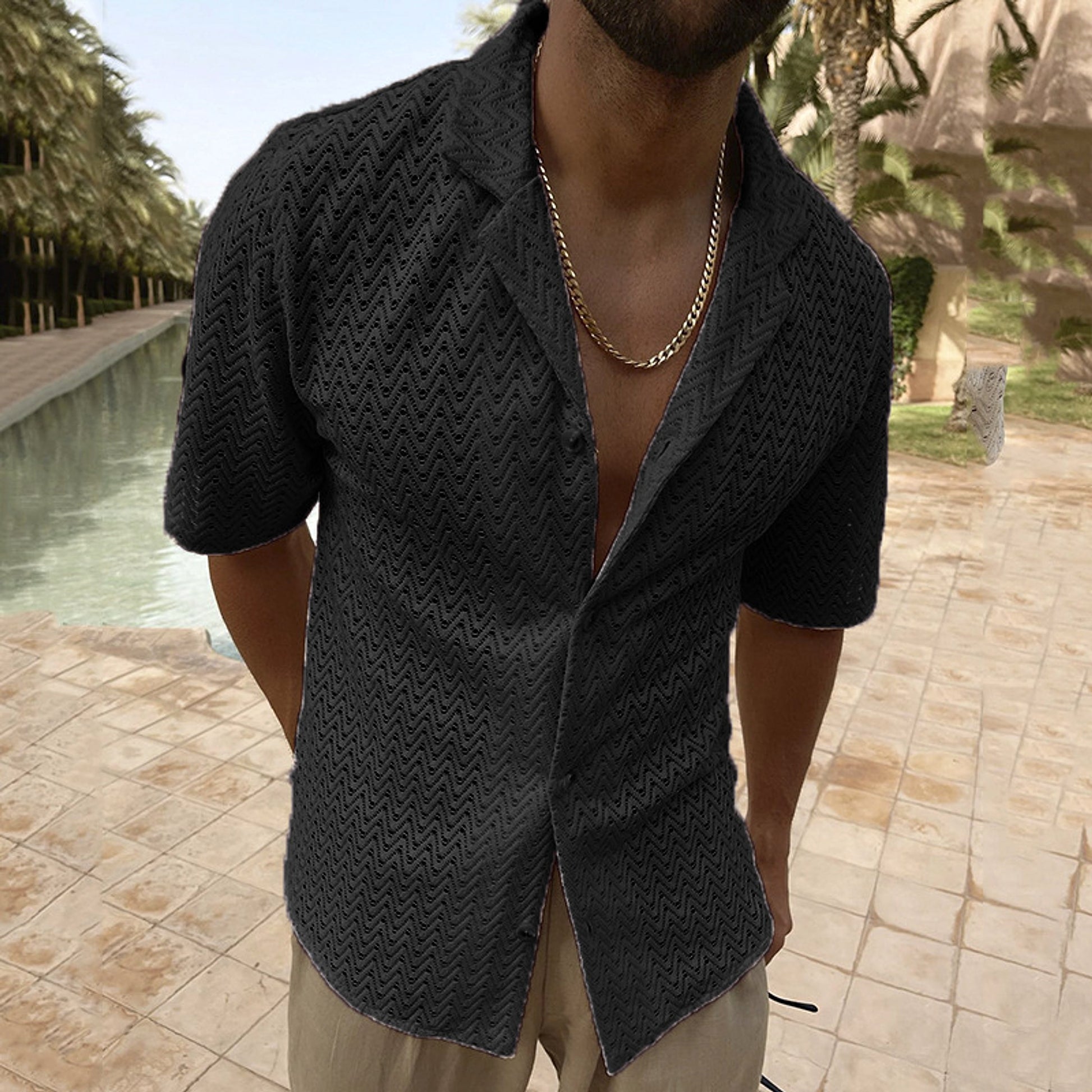 European & American Lace Polo Shirt – Breathable Summer Elegance - enhanced image 5