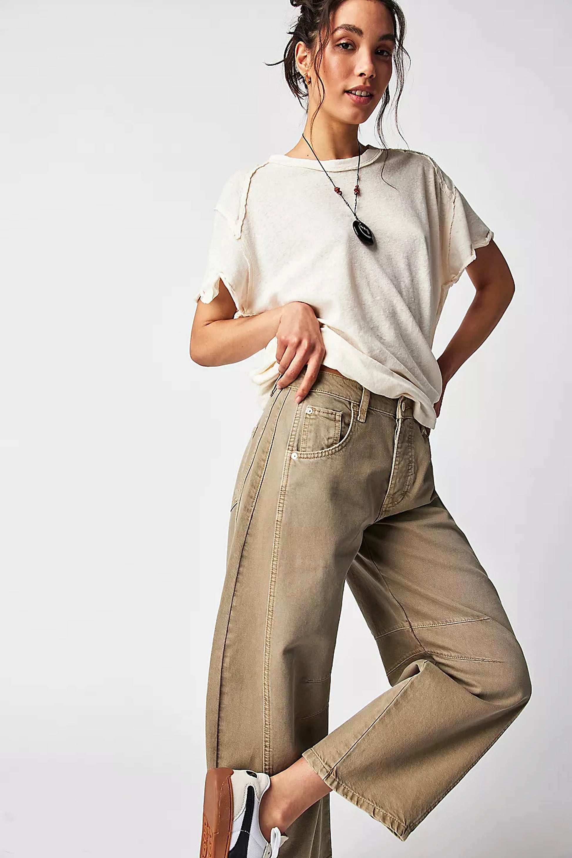 European And American Fashion Casual Women's Loose Wide-leg Pants Low Waist Washed Old - enhanced image 5