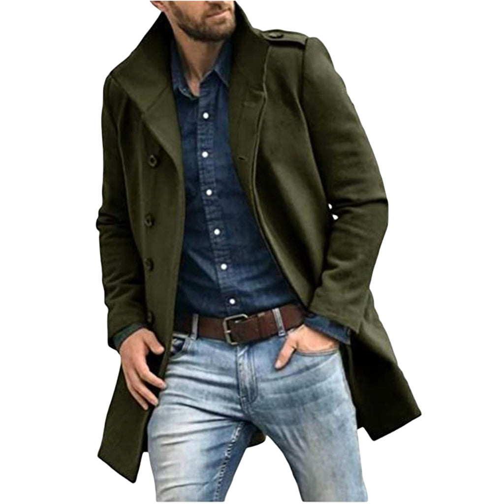 European Style Woolen Men's Coat Autumn And Winter New Thickened Trench Coat - enhanced image 5