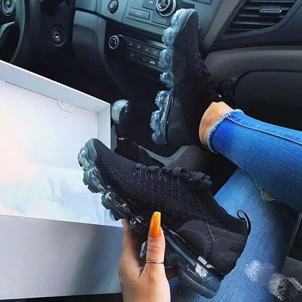 Explosive Style Flying Woven Air Cushion Sneakers Women - enhanced image 5