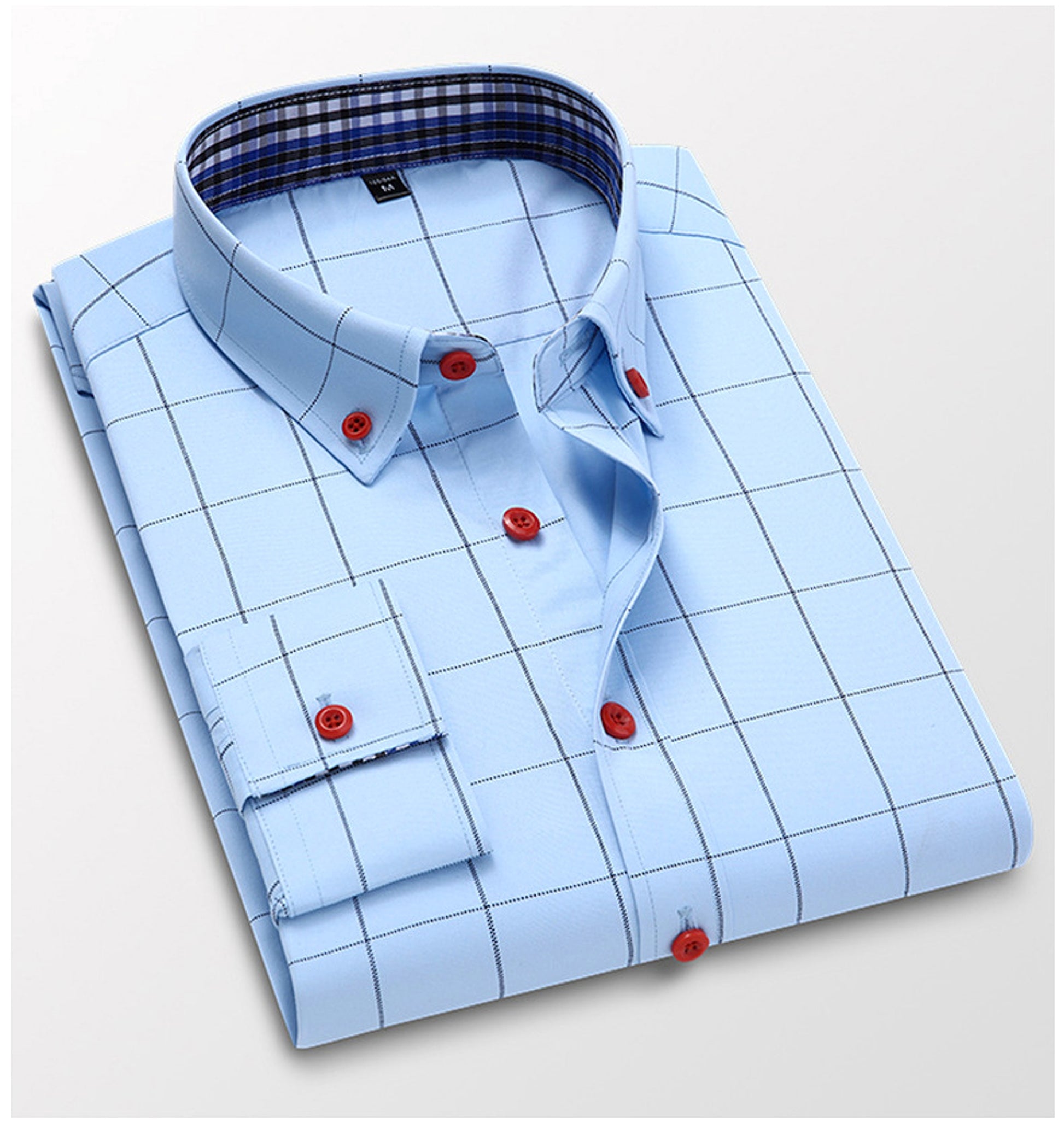 Fall Men's DressShirt Long Sleeve Casual Slim Fit - enhanced image 5