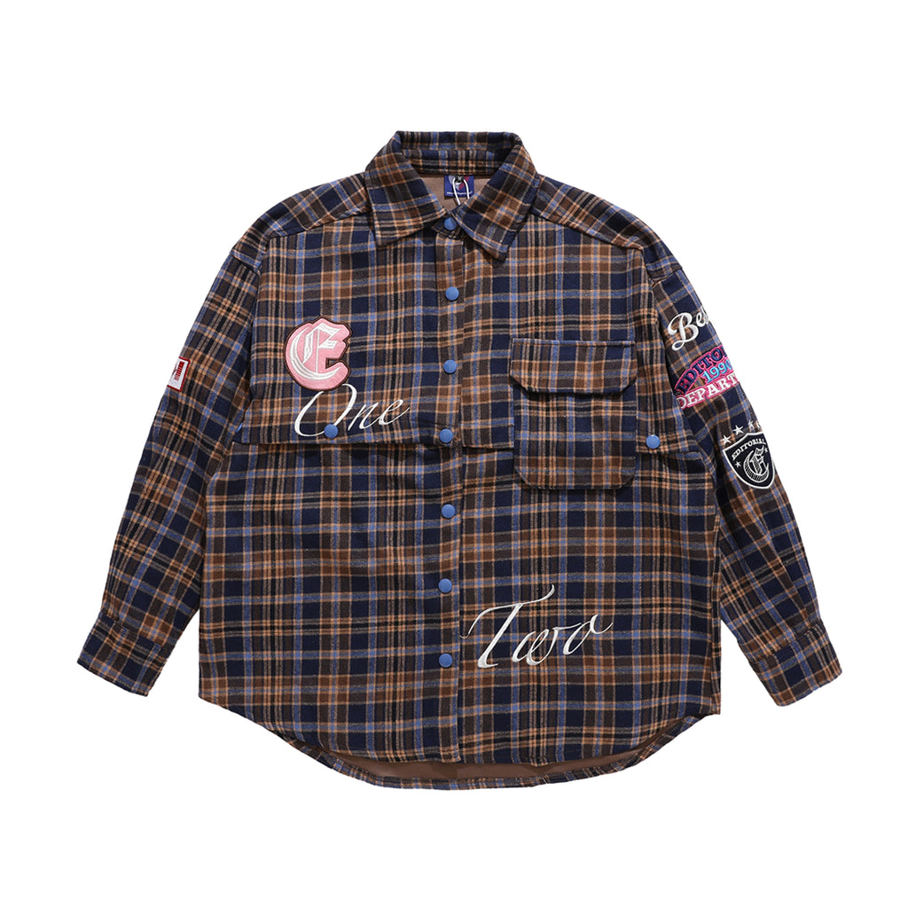 Fashion Brand Plaid Long Sleeve DressShirt Coat Jacket Men & Women - enhanced image 5