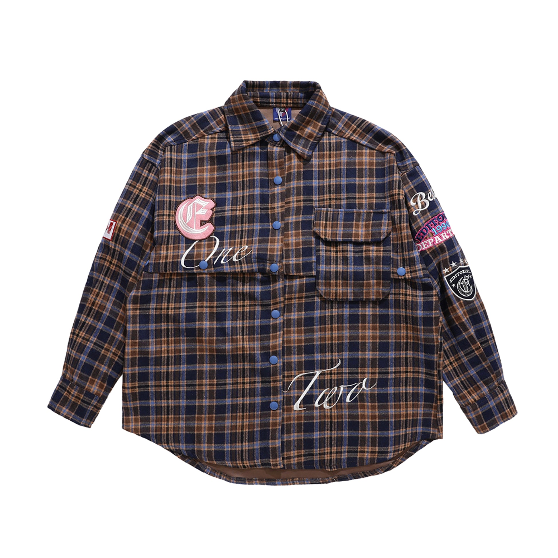 Fashion Brand Plaid Long Sleeve DressShirt Coat Jacket Men & Women - enhanced image 5