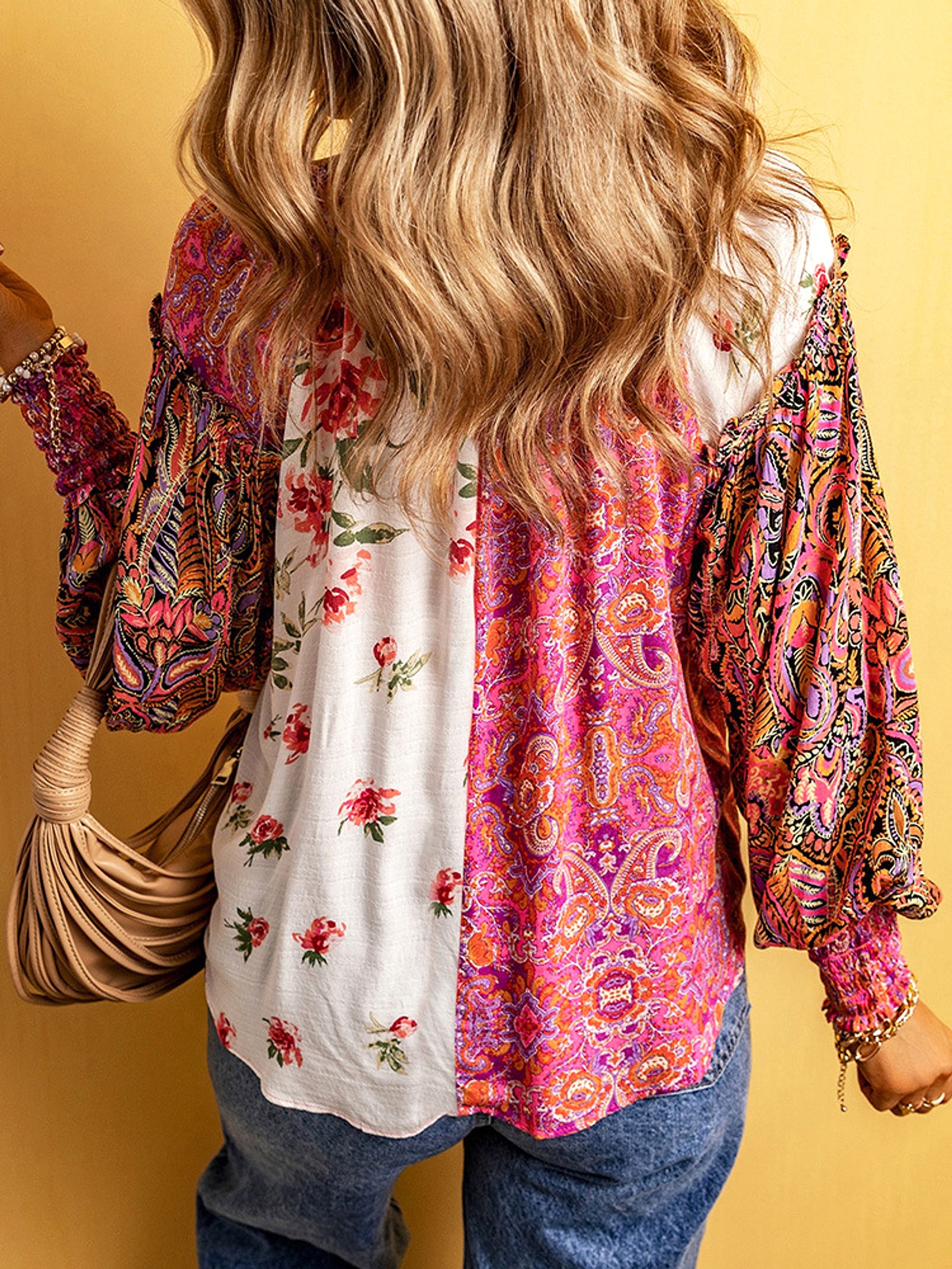 Fashion Floral Print DressShirt For Women - enhanced image 5
