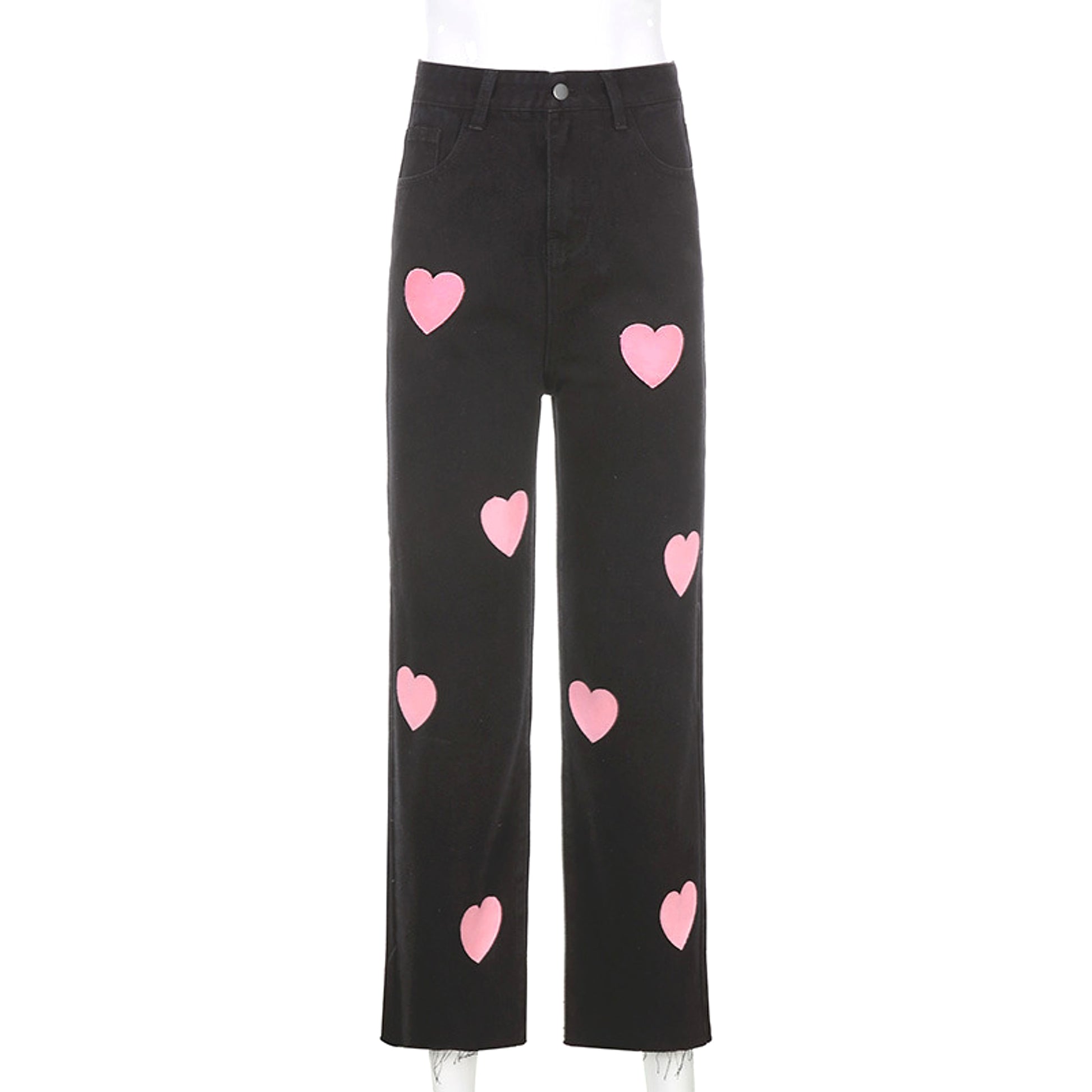 Fashionable love printed jeans women - enhanced image 5