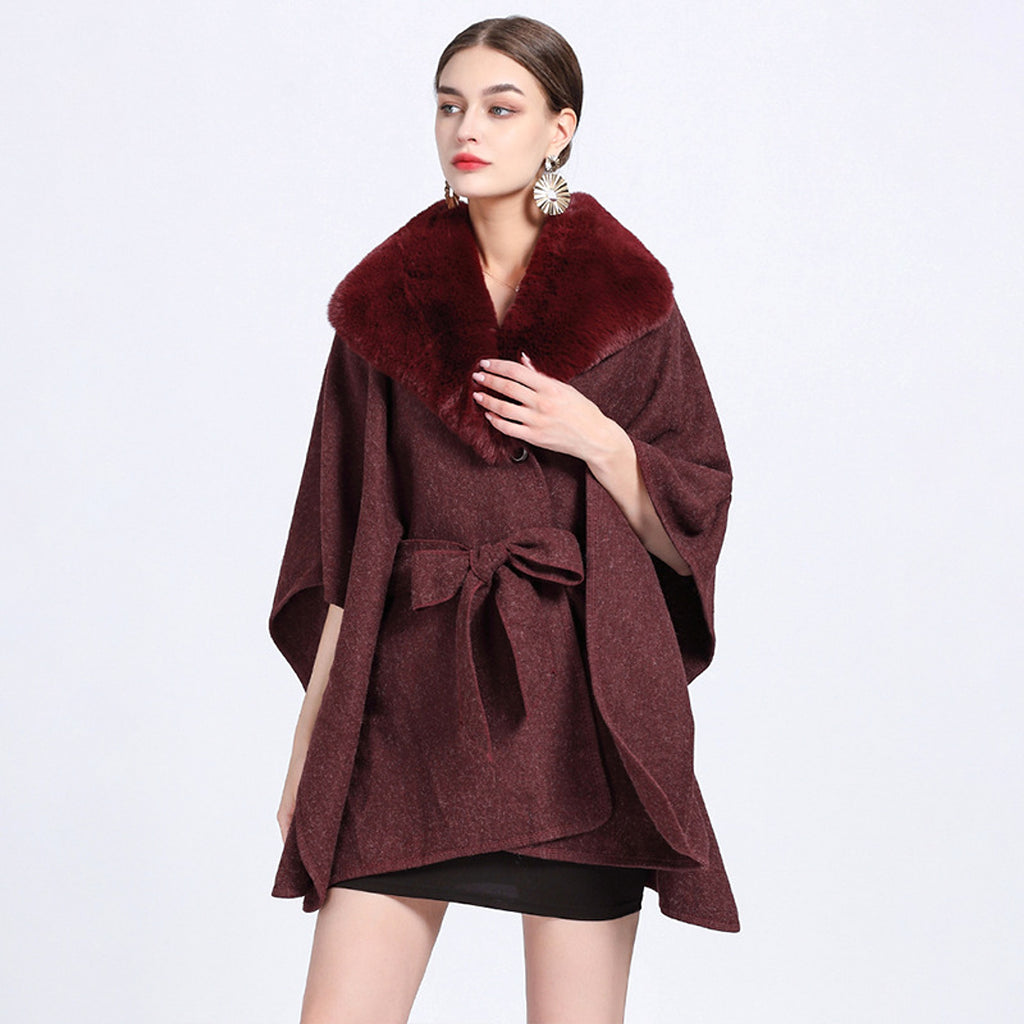 Collar Knit Shawl Cape Women Jacket - enhanced image 5