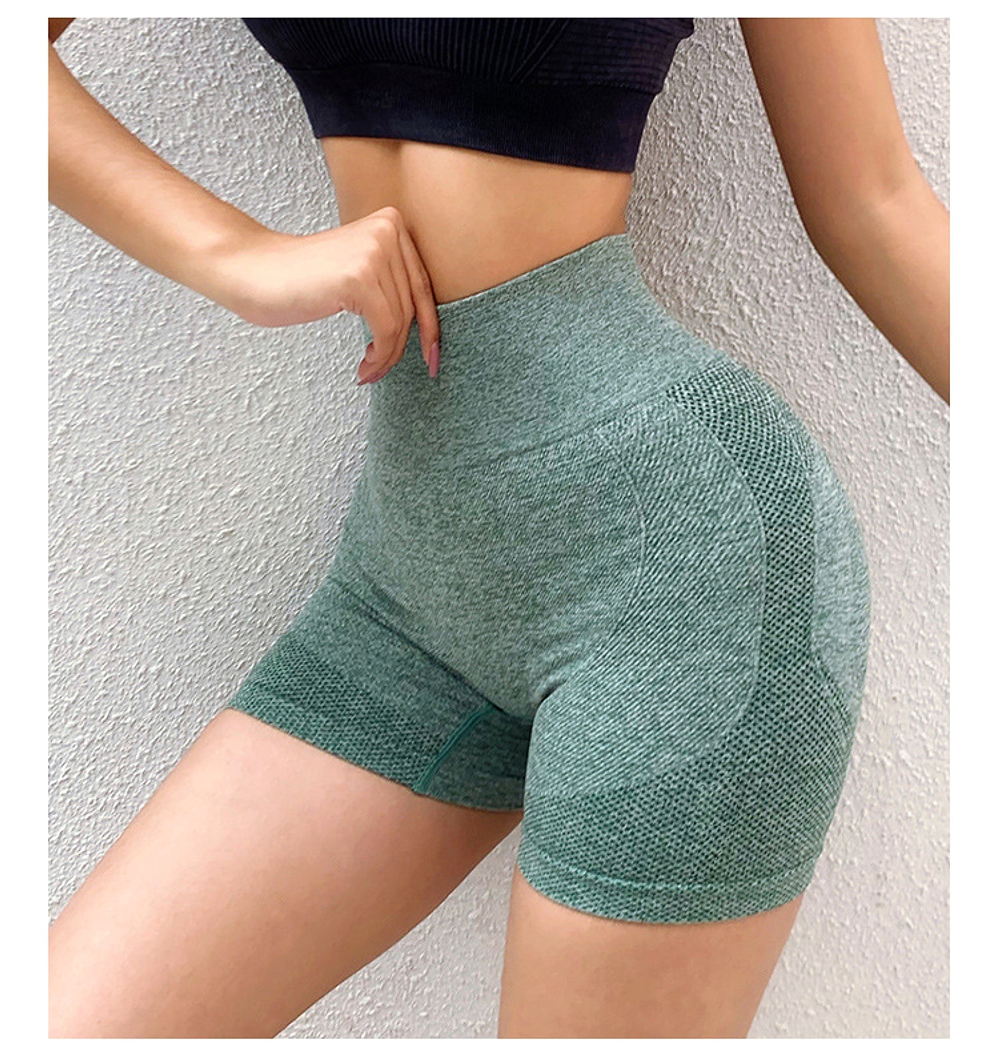 Fitness Yoga Shorts Pants Butt Lifting Seamless Leggings Women Gym - enhanced image 5
