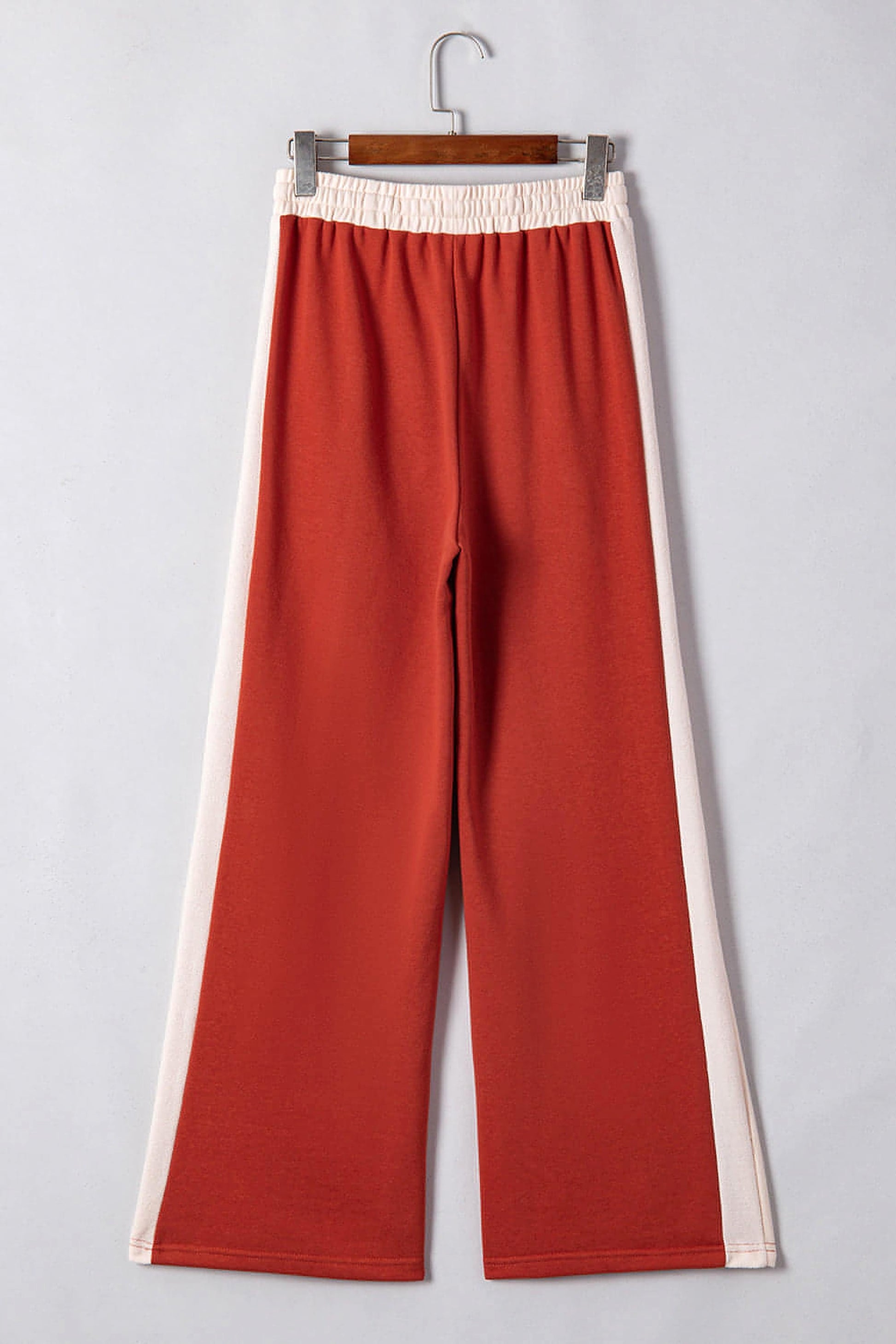 Flamingo Color Block Drawstring High Waist Wide Leg Pants - enhanced image 5