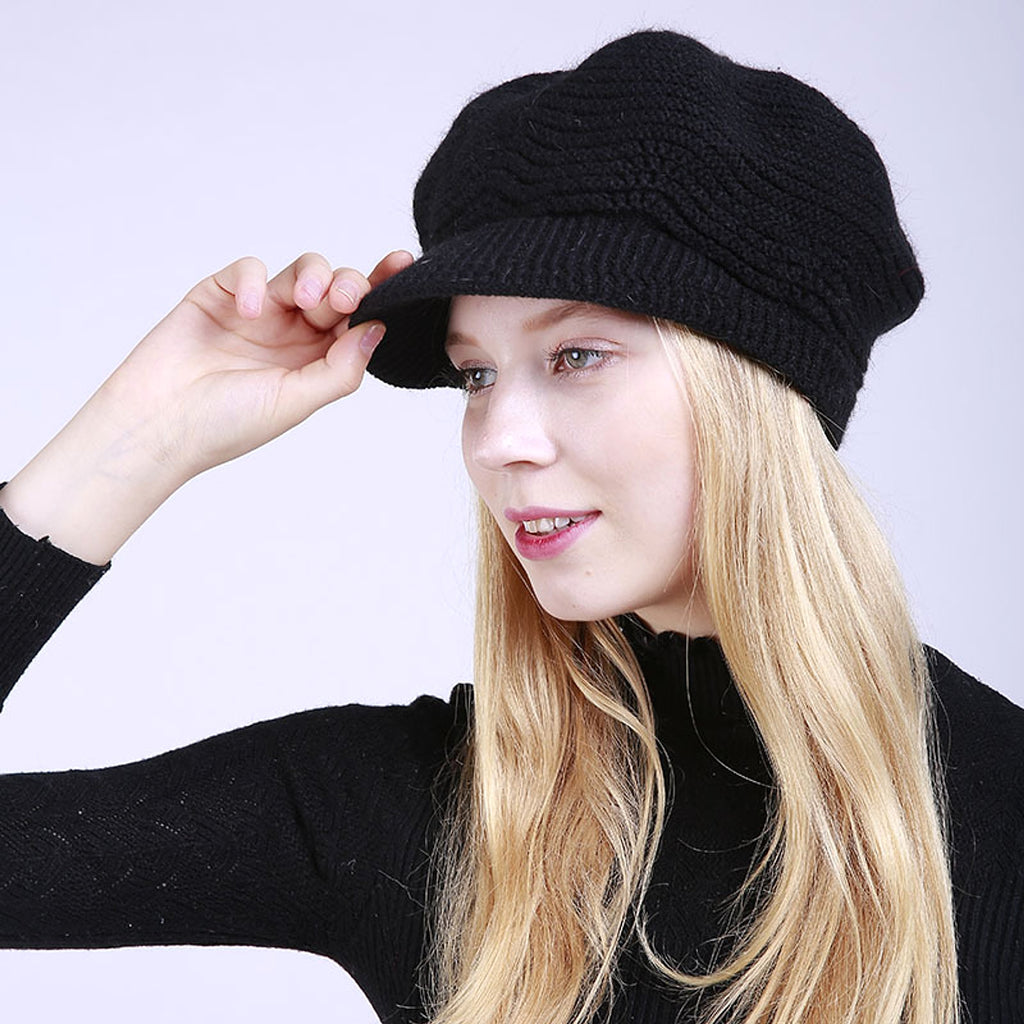 Fleece Fashion Warm Ladies Knitted Hat - enhanced image 5