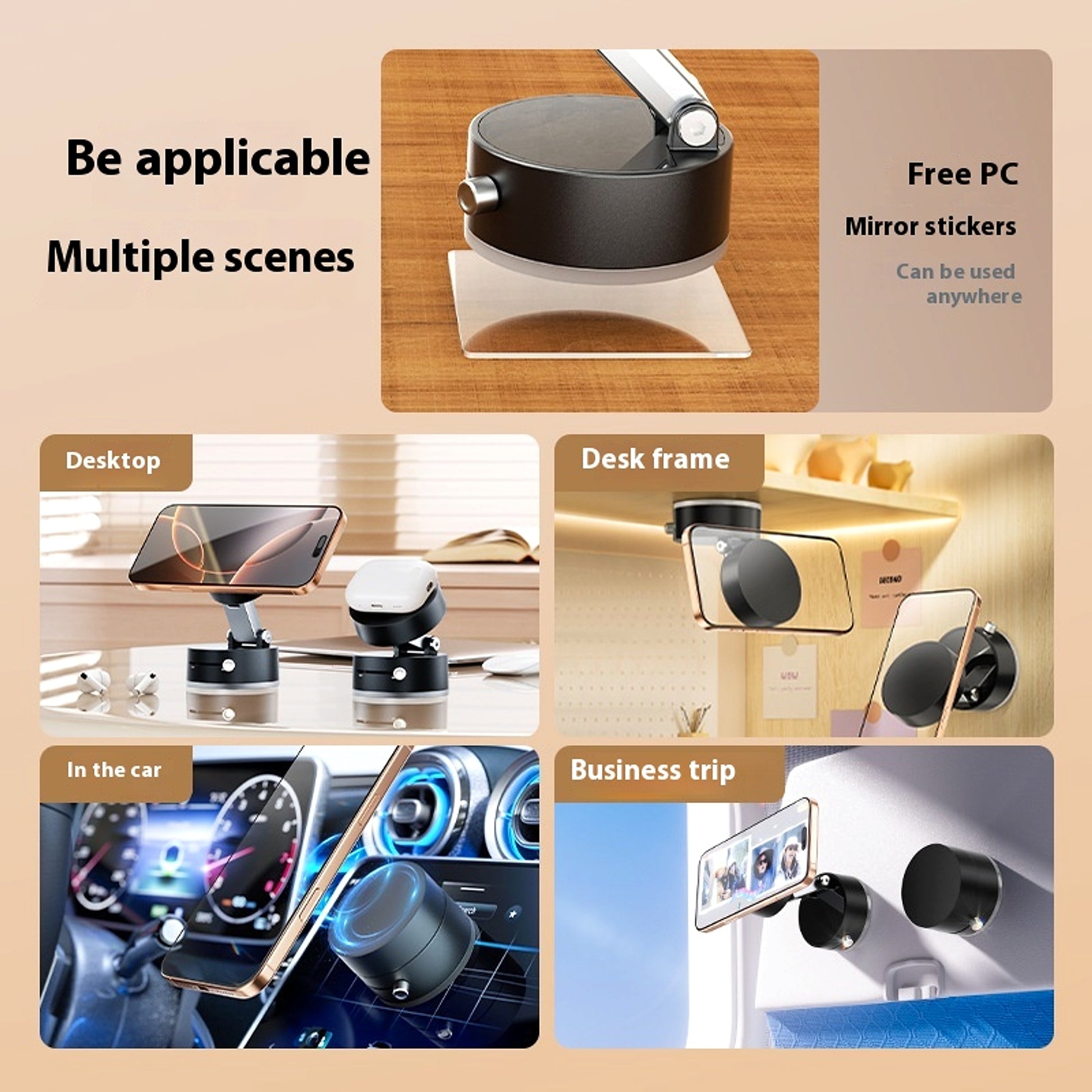 Foldable Magnetic Vacuum Car Phone Holder Foldable Suction Cup With Suction Cup Hands-Free Navigation For Smart Phone - enhanced image 5
