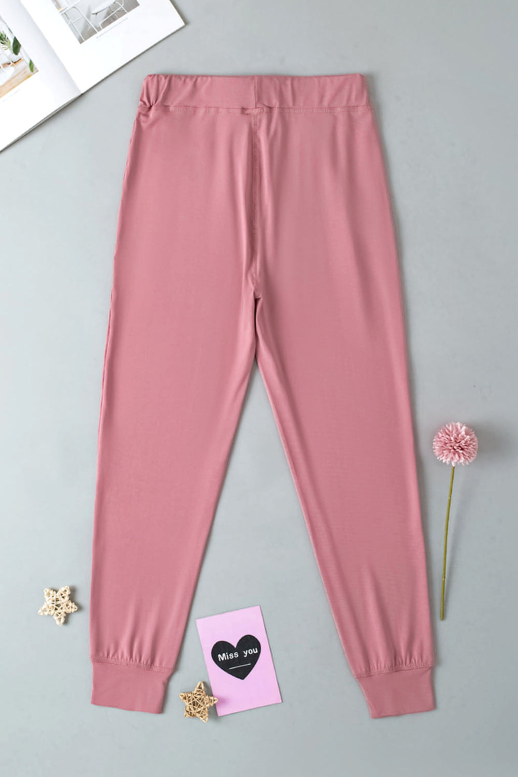 Fushia Drawstring Waist Pocketed Joggers - enhanced image 5
