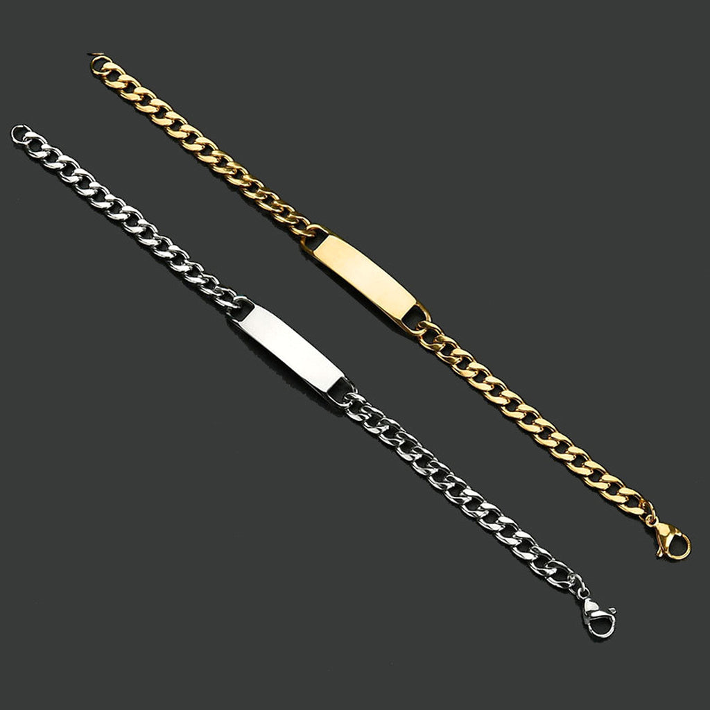 Personalized Engraved Titanium Steel Bracelet – Custom Name & Message Jewelry - enhanced image 5