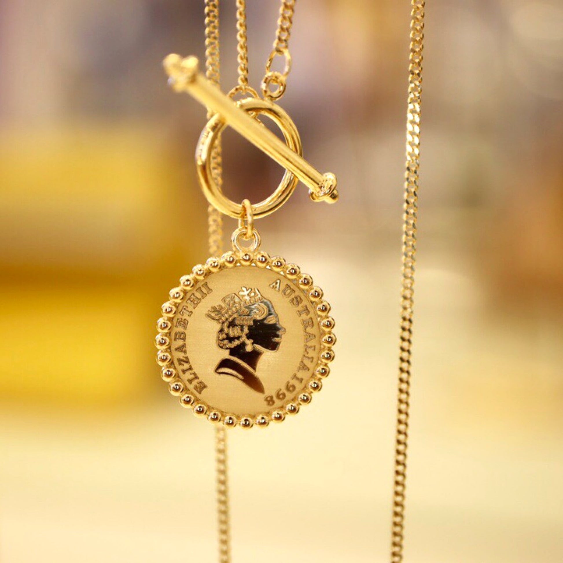 Gold Retro Round Brand Pure Jewelry Necklace - enhanced image 5