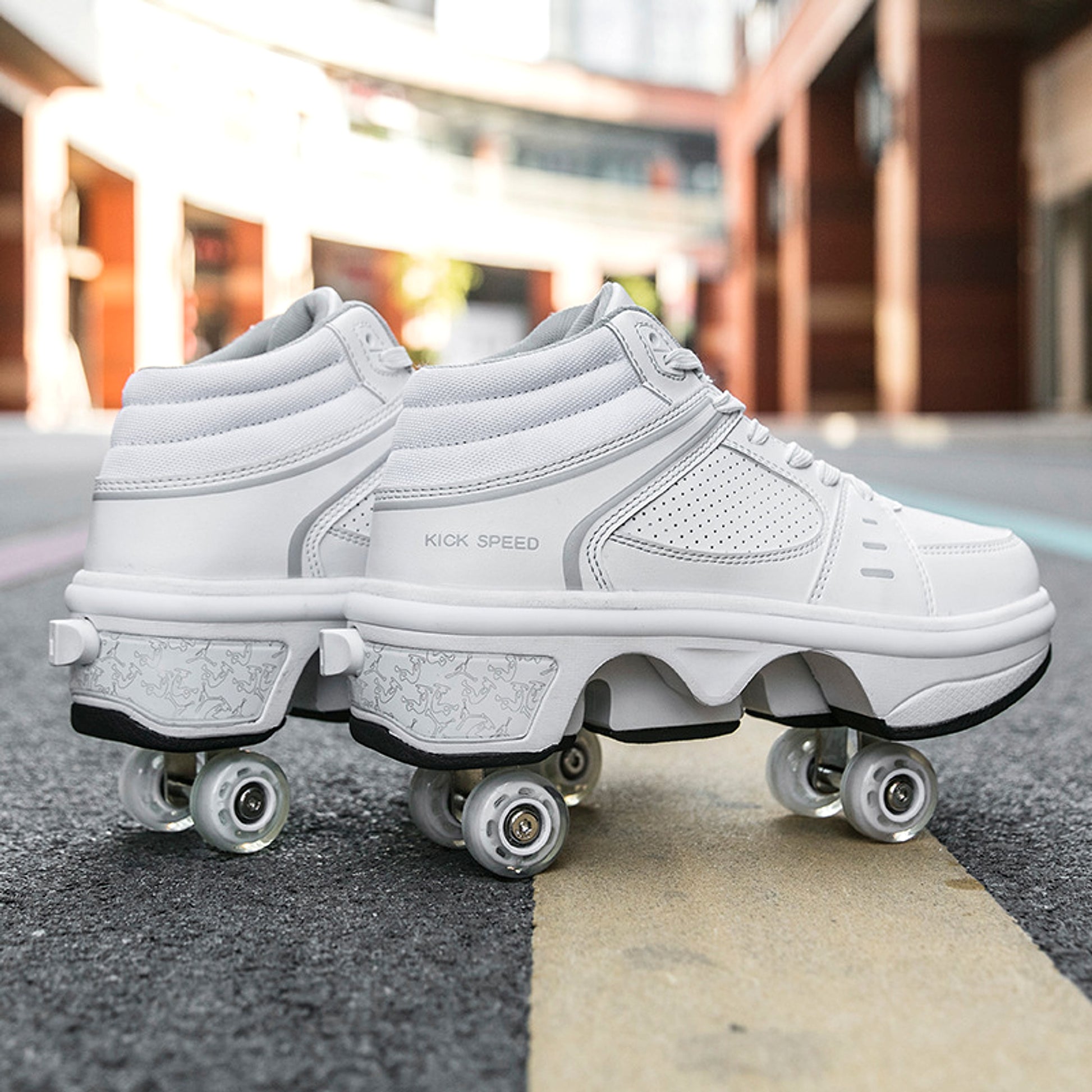 Good Product Dual-purpose Roller Skates, Deformed Shoes, Double Row Roller Skates - enhanced image 5