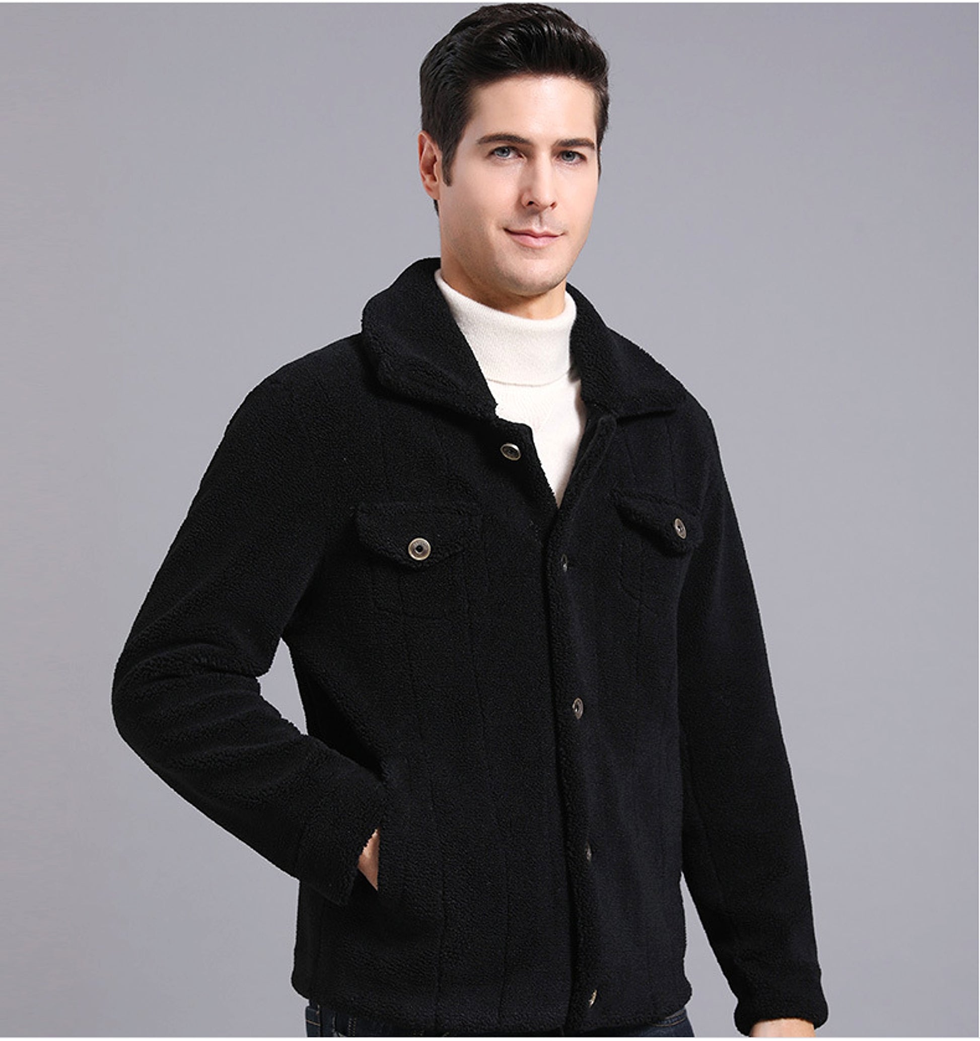 Grain Fleece Men Jacket Autumn And Winter New Style - enhanced image 5