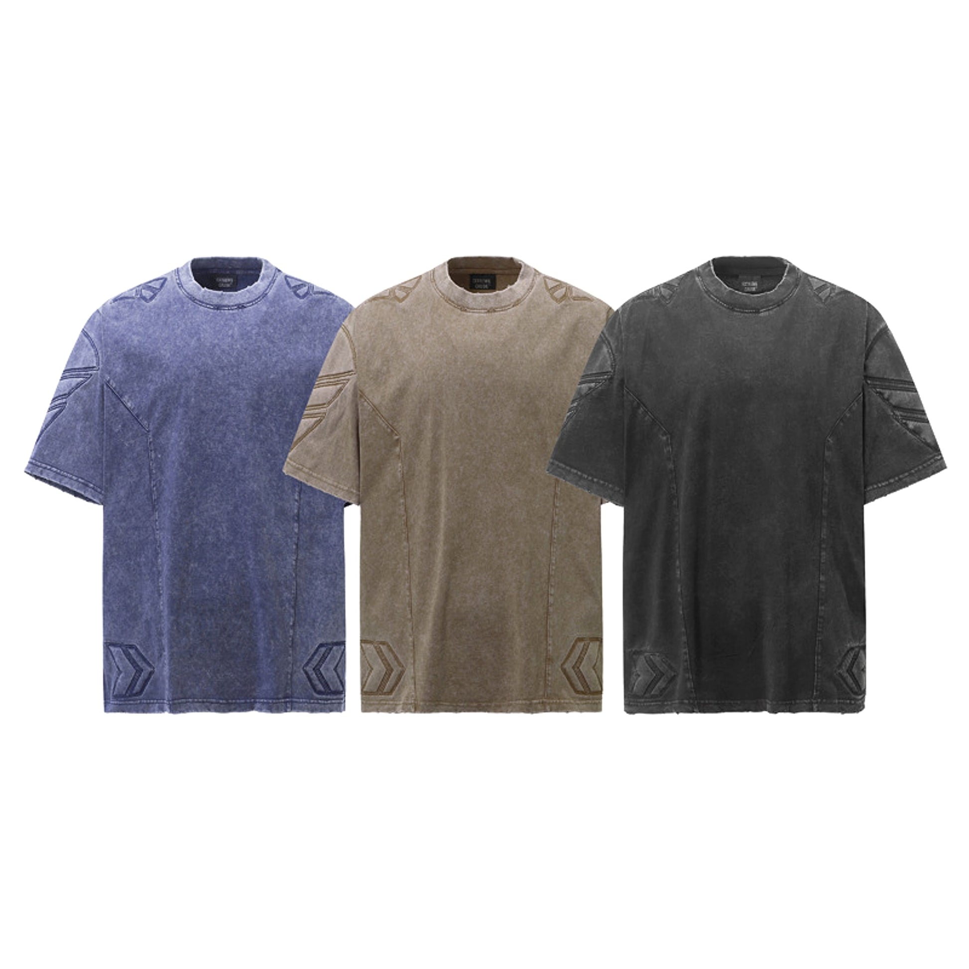 High Street Retro Washed Distressed Deconstruction Stitching Short Sleeve - enhanced image 5
