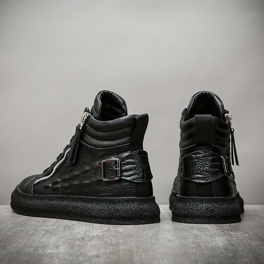 UrbanCore™ – Men’s High-Top Leather Street Sneakers - enhanced image 5