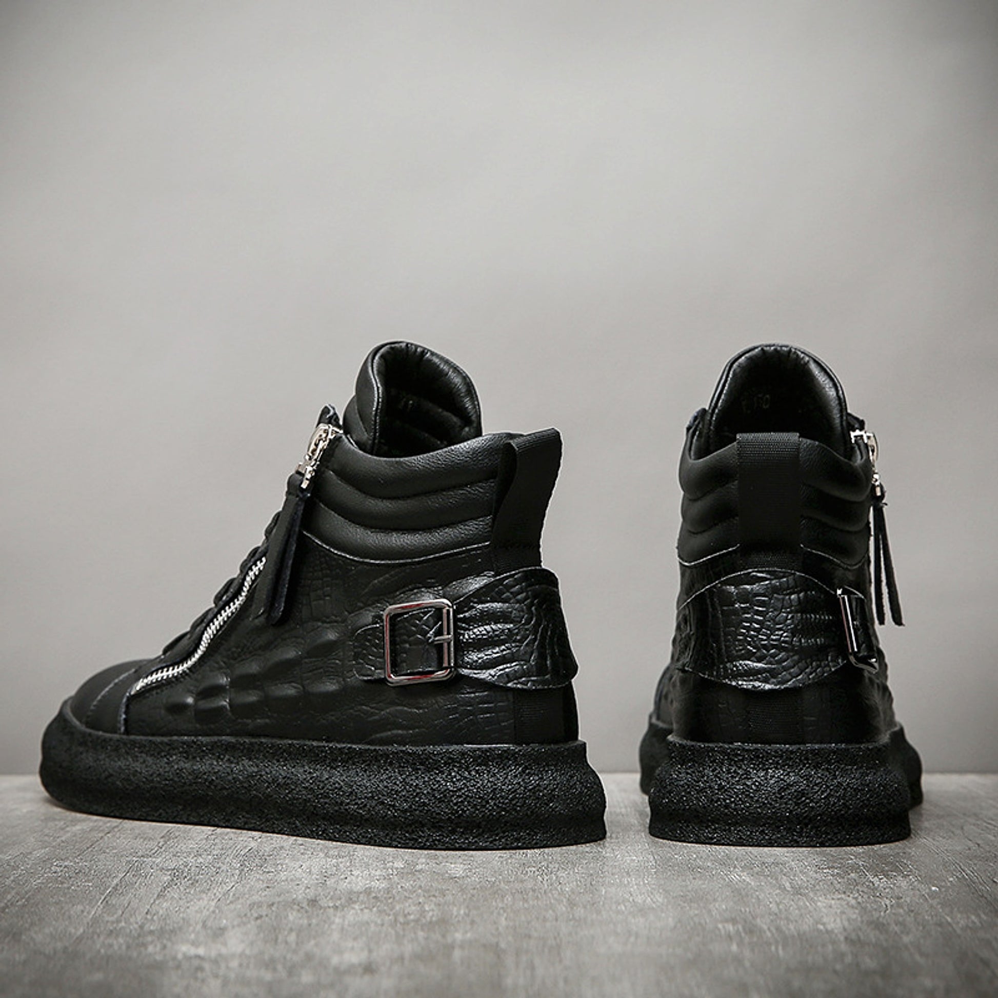 UrbanCore™ – Men’s High-Top Leather Street Sneakers - enhanced image 5