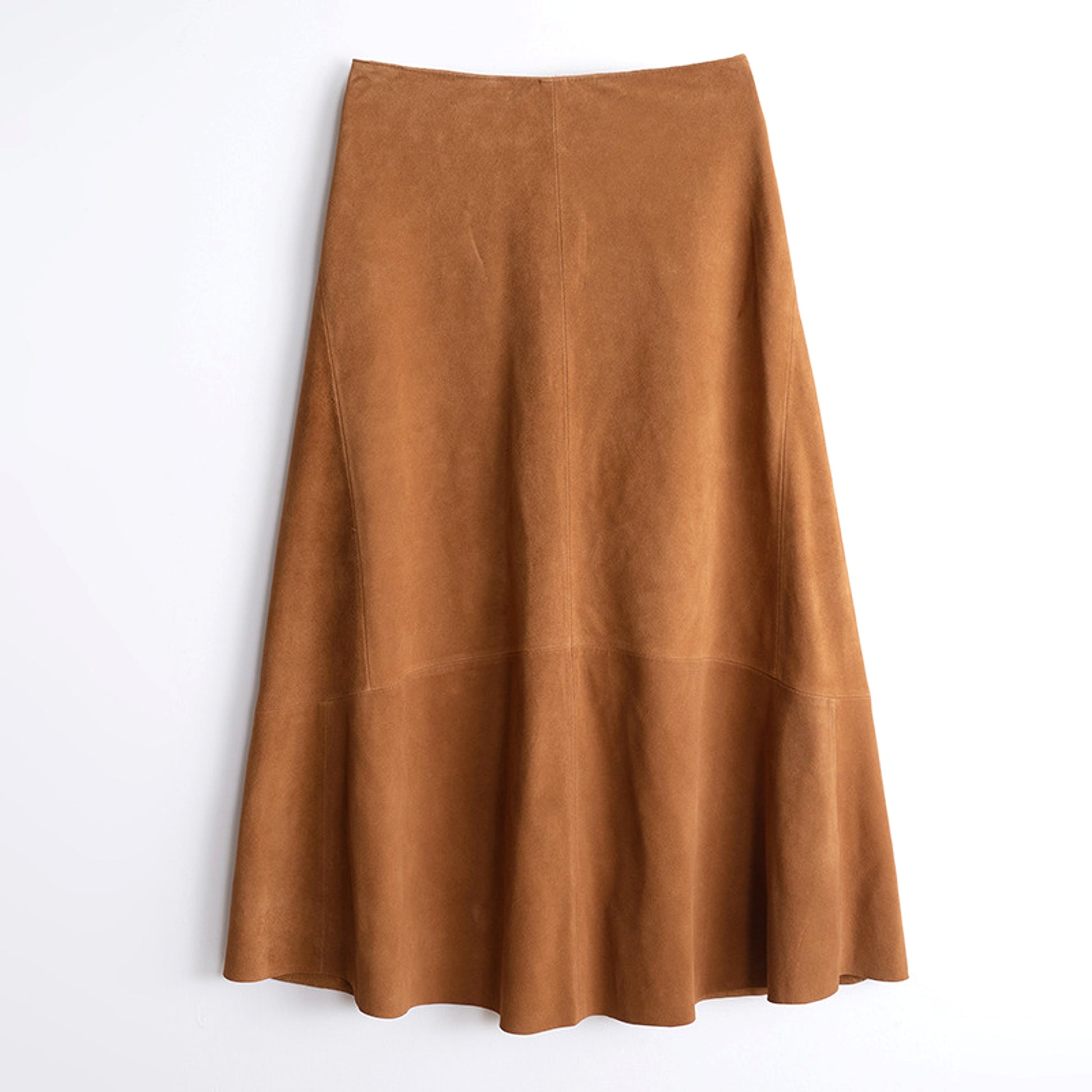 High Waist Sheepskin Suede Commute Minimalist Overknee Long Skirt - enhanced image 5