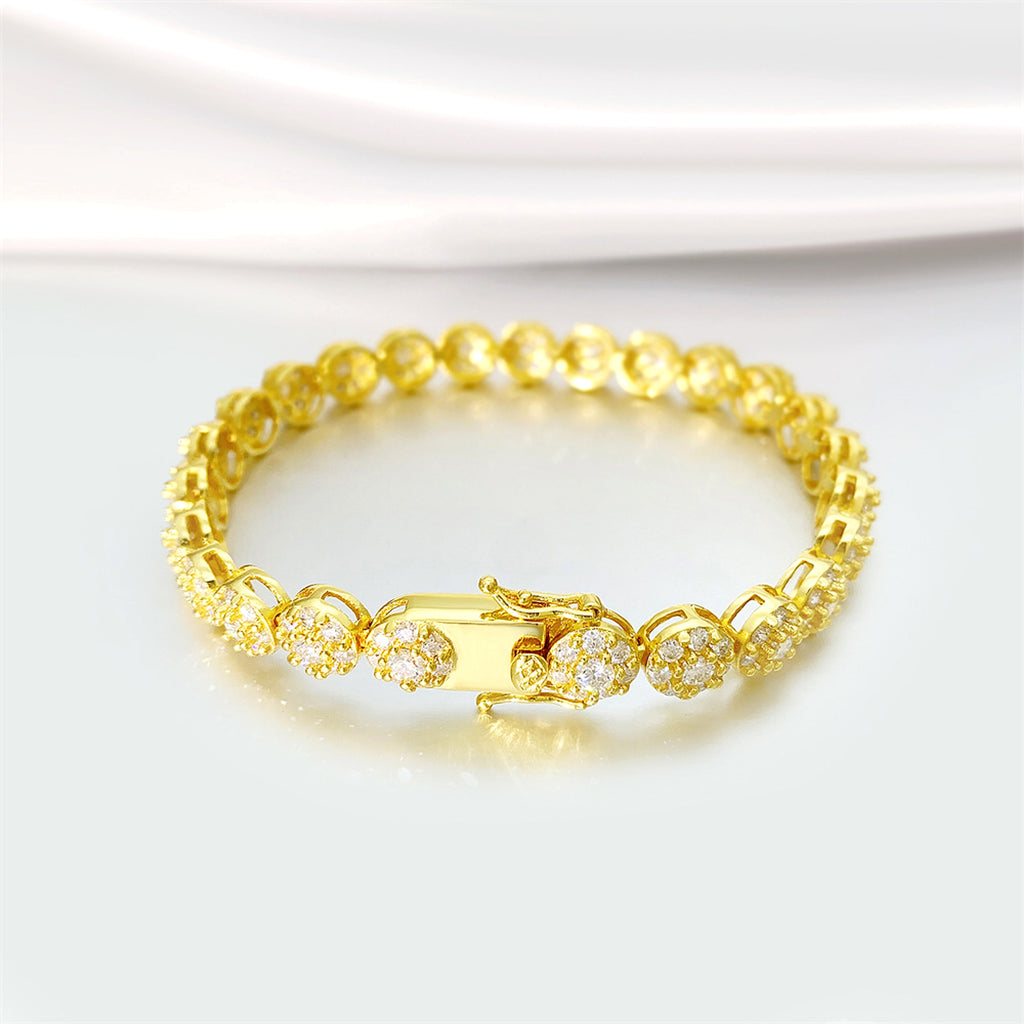 Hip Hop 925 Silver Tennis Chain Moissanite Bracelet - enhanced image 5