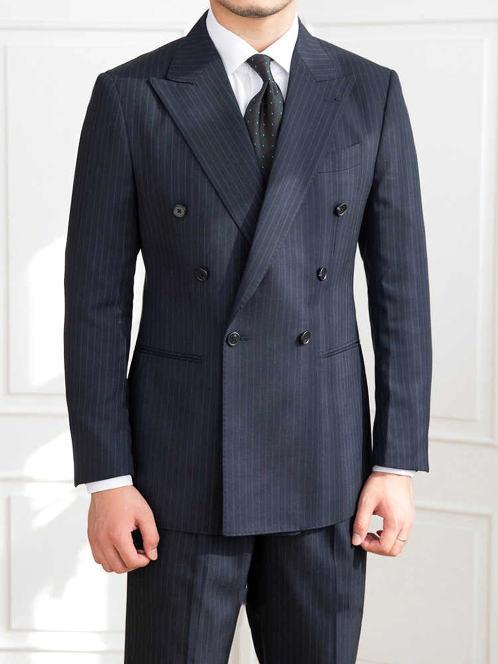 Homemade Six Button A Stripe Slim Fit Casual Retro Suit - enhanced image 5