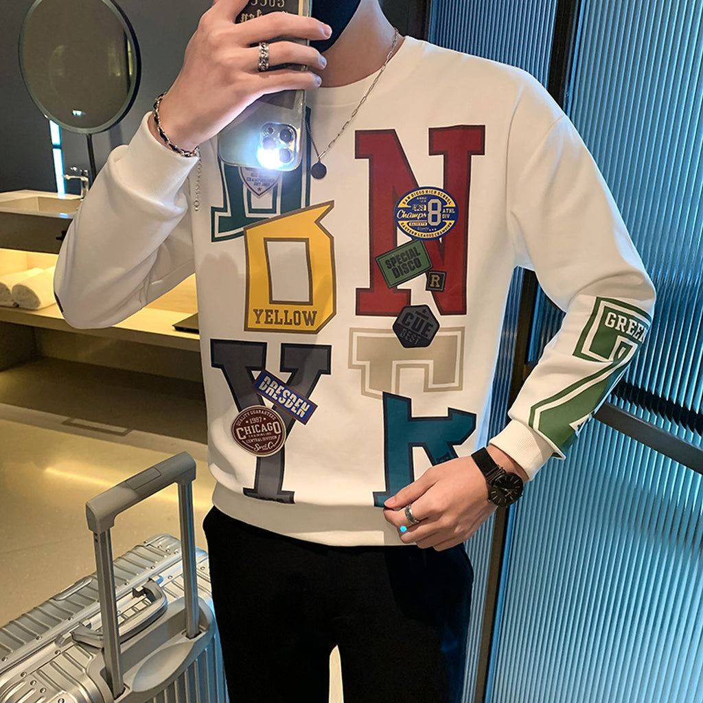 Round Neck Long Sleeve Menswear Fashion Brand Velvet Padded Thickened Coat Top - enhanced image 5