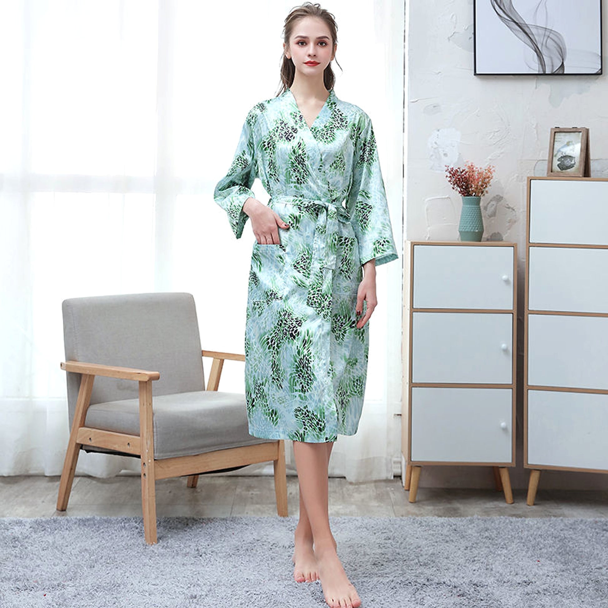 Ice Silk Couple Pajamas - enhanced image 5