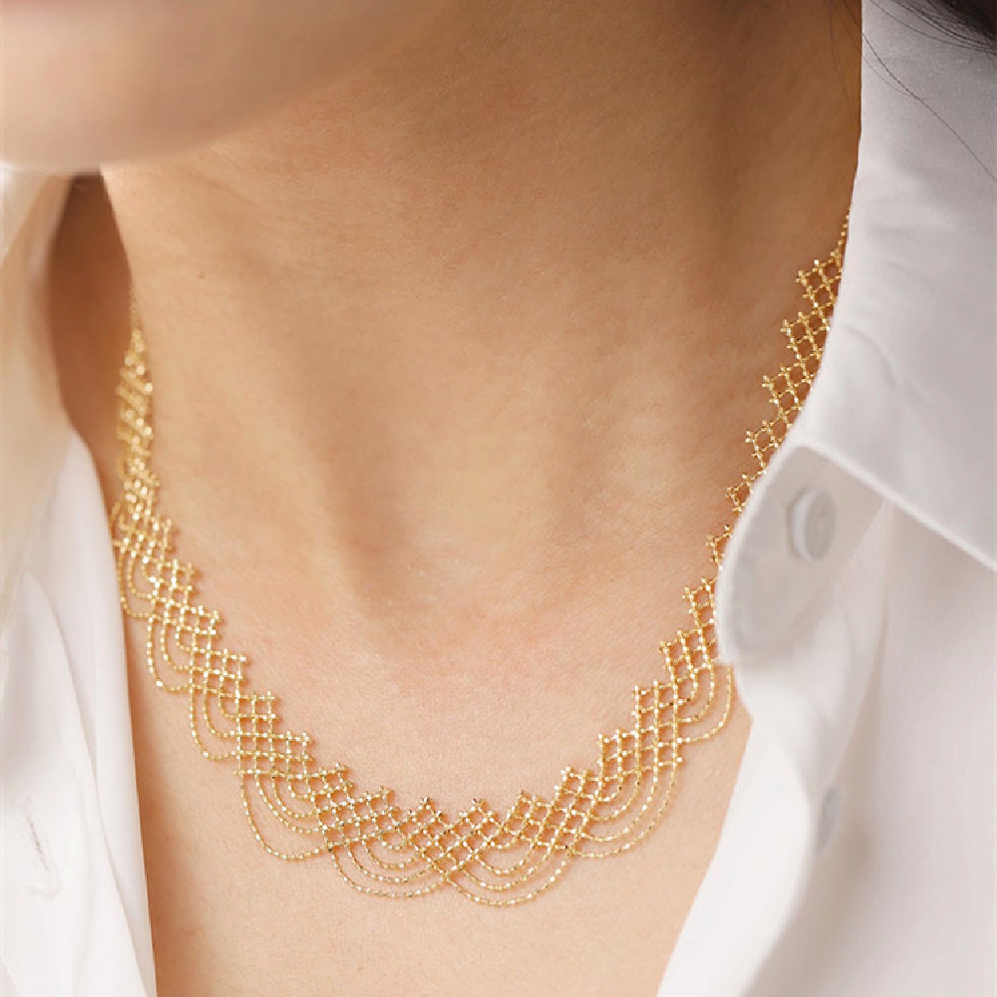 Inverted Rainbow Necklace with Adjustable Chain – Modern & Chic - enhanced image 5