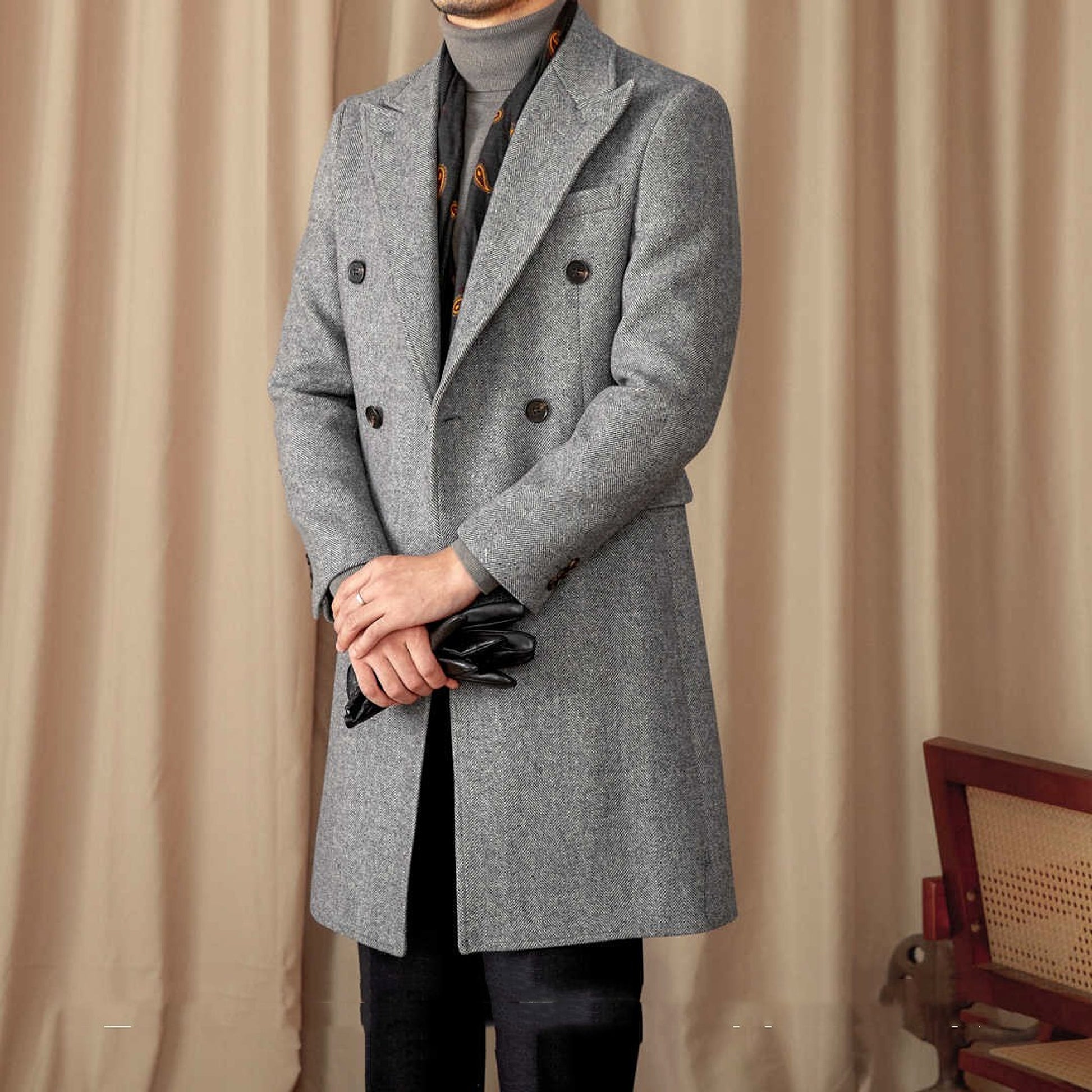 Italian Slim Fit Warm Coat For Men - enhanced image 5