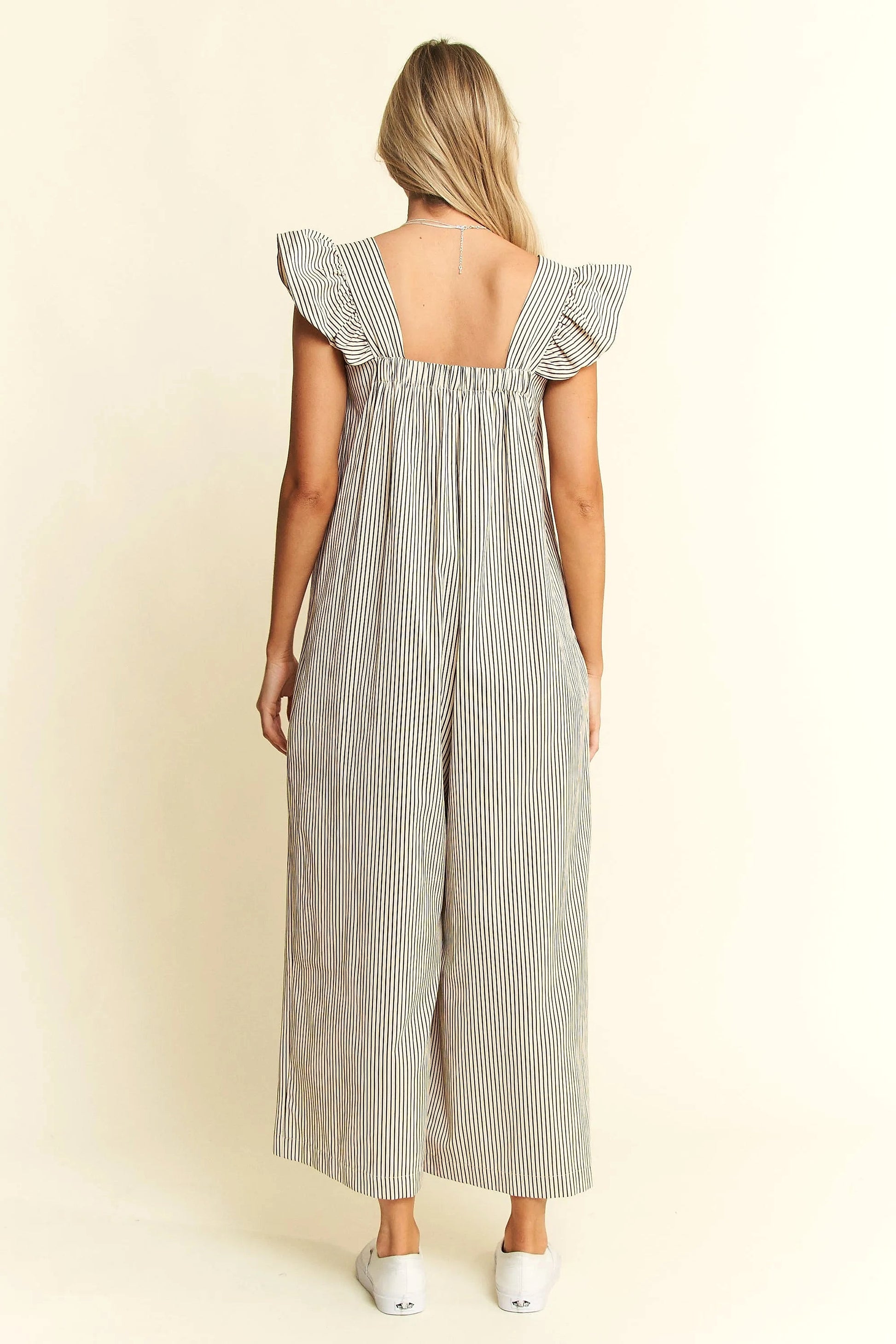 Jade By Jane Stripe Sleeveless Ruffle Jumpsuit - enhanced image 5